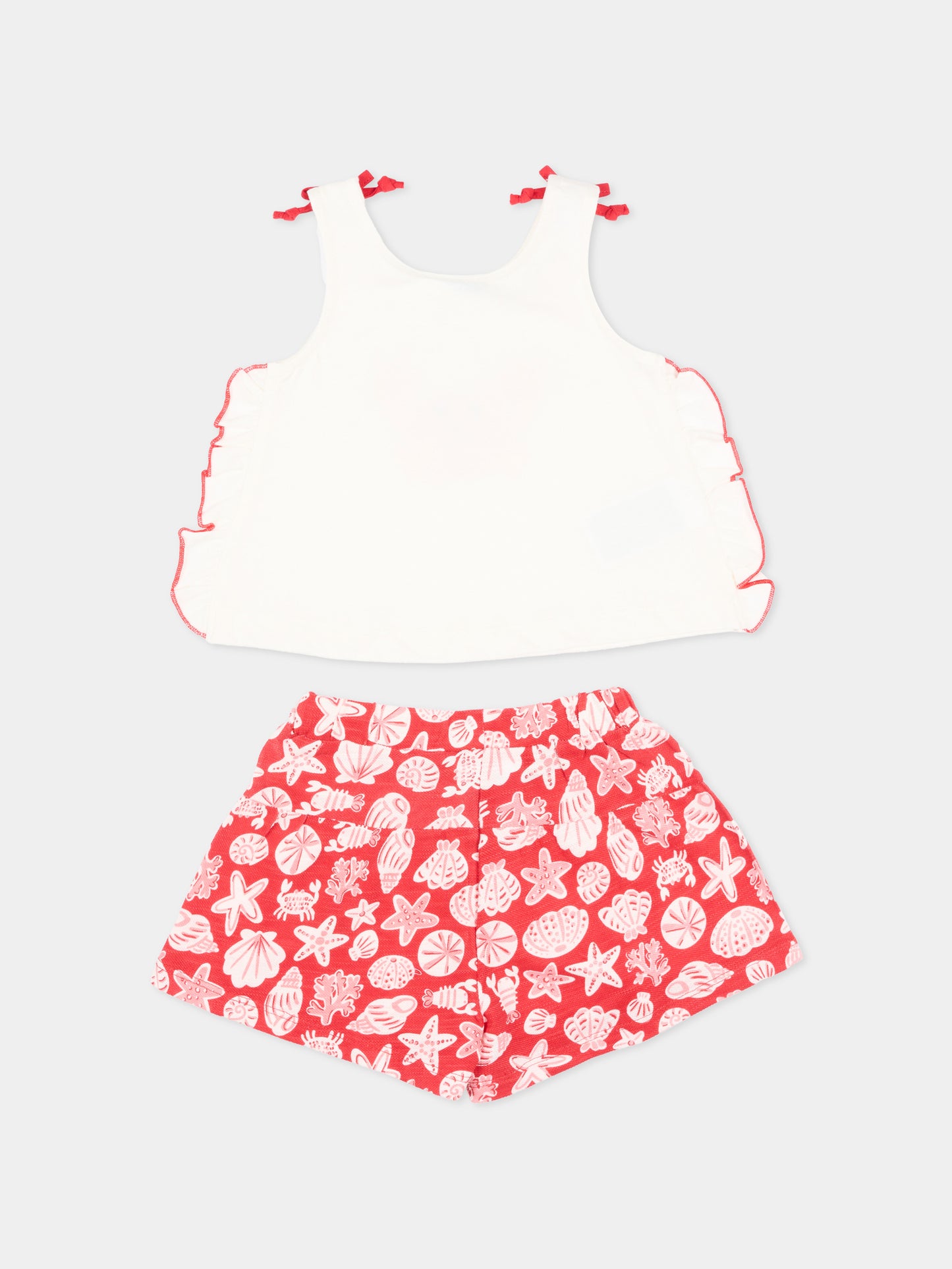 Completo sportivo rosso per neonata con stampa mare,Mayoral,1210 065