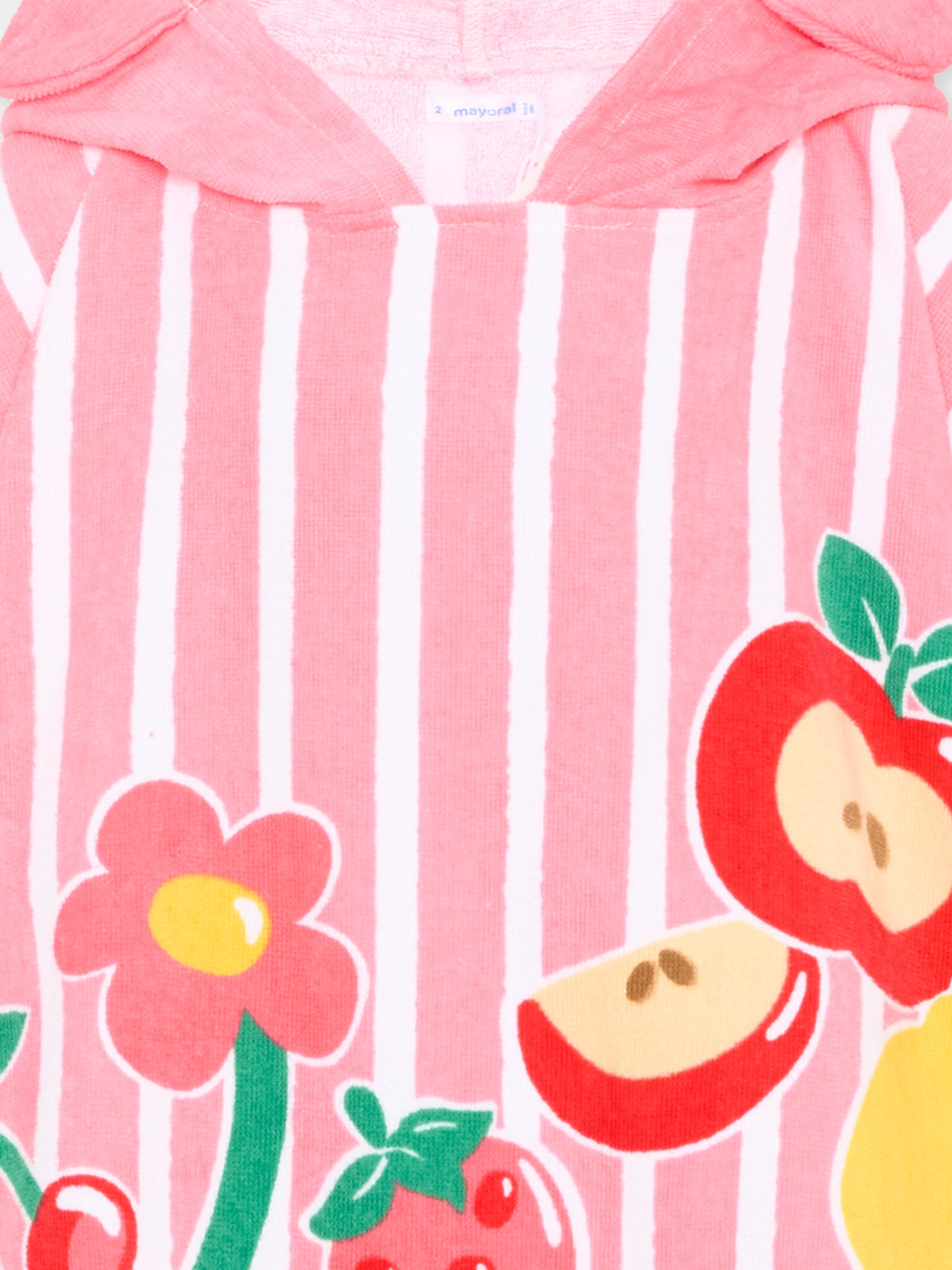 Accappatoio rosa per neonata con frutta,Mayoral,10165 070