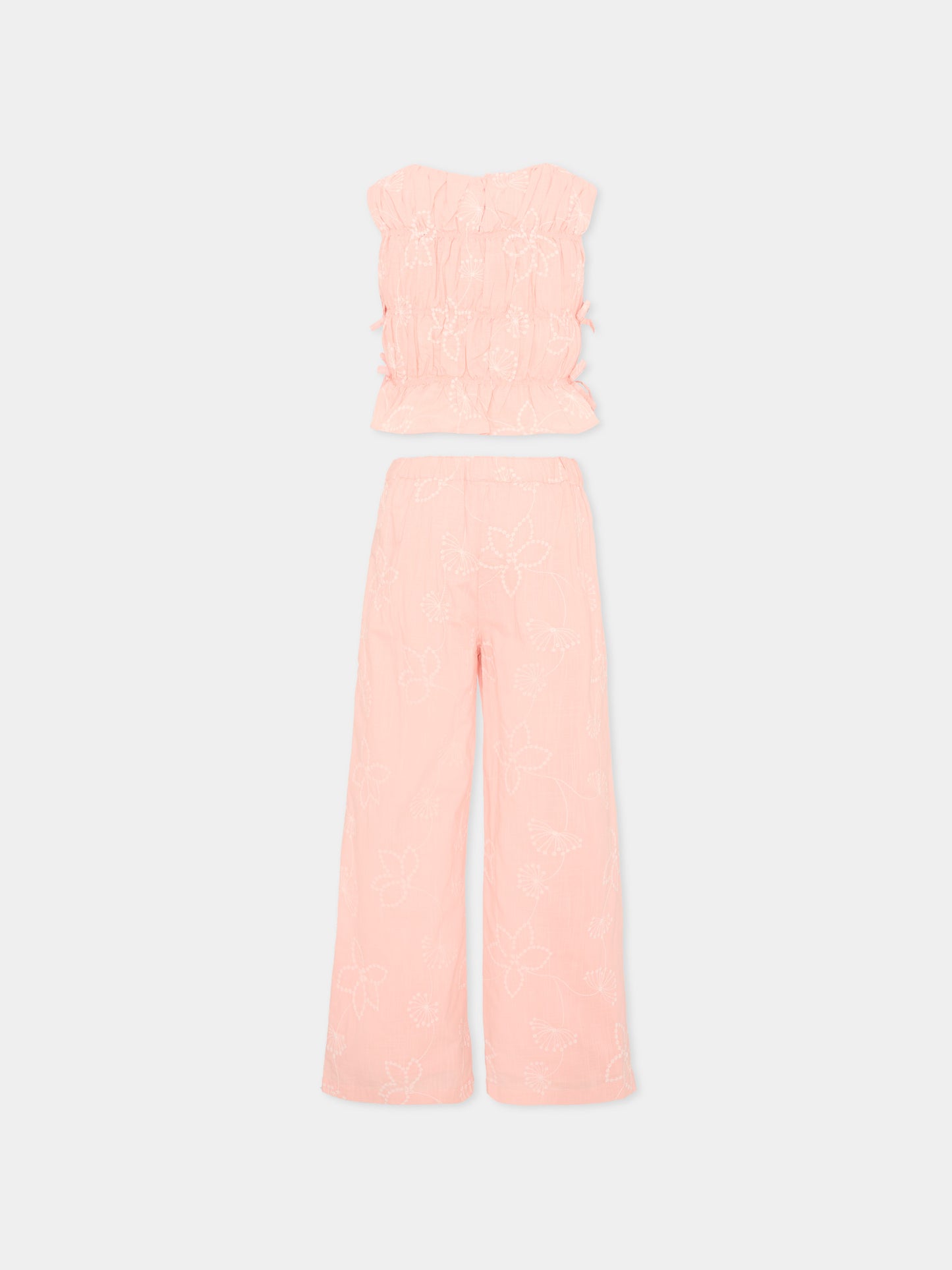 Completo rosa per bambina con motivo floreale,Mayoral,3592 077