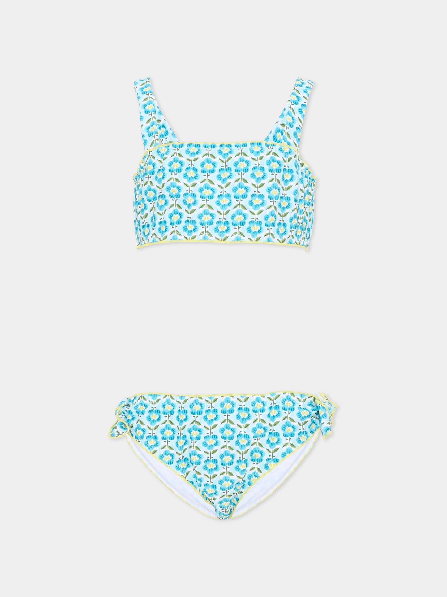 Bbikini azzurro floreale per bambina,Mayoral,3735 049