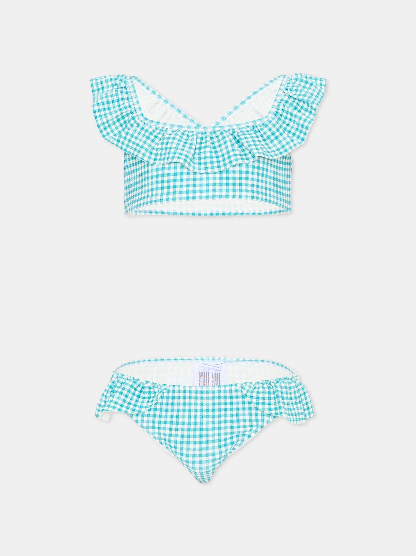 Bikini azzurro vichy per bambina,Mayoral,3734 044