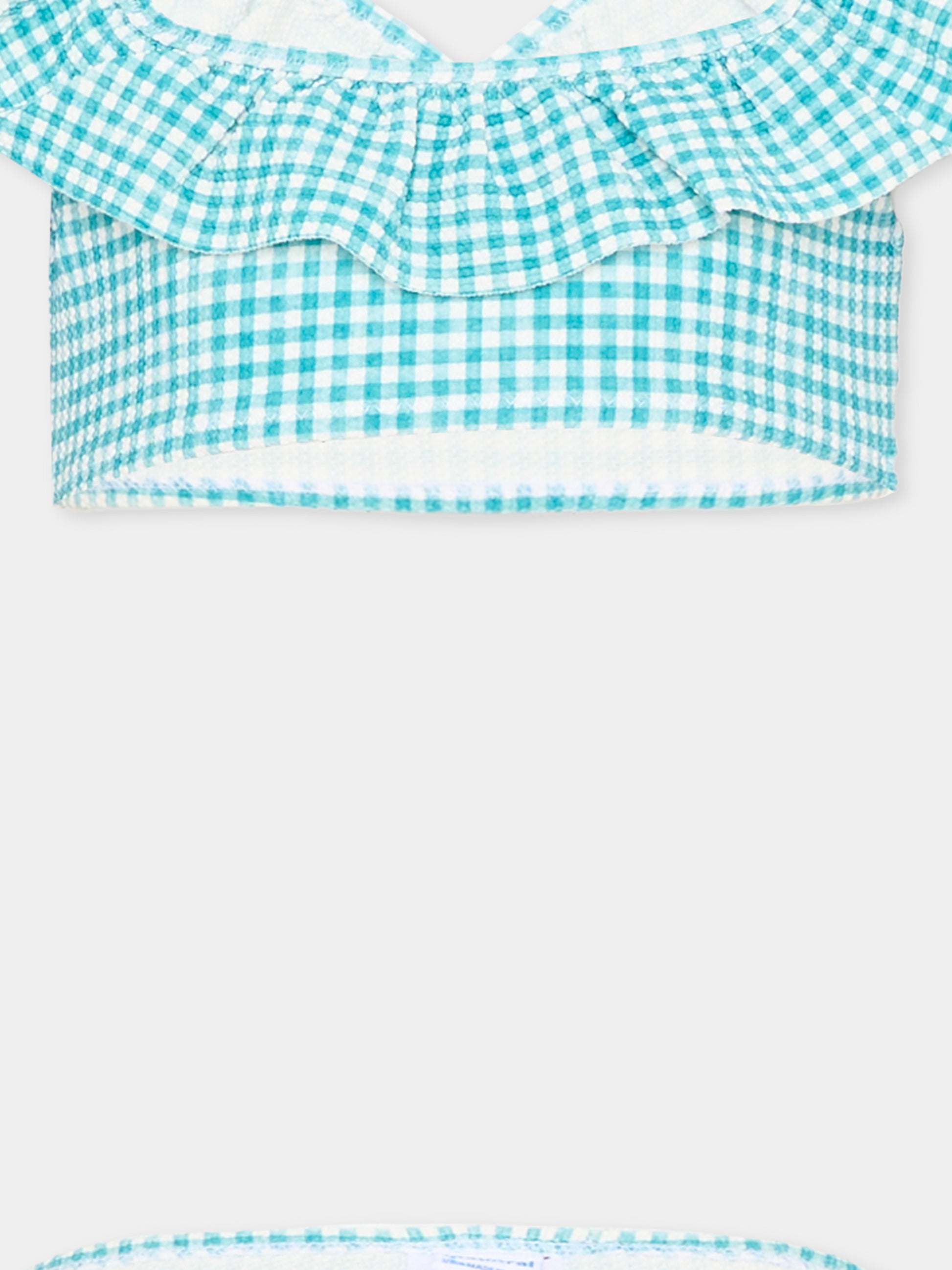 Bikini azzurro vichy per bambina,Mayoral,3734 044