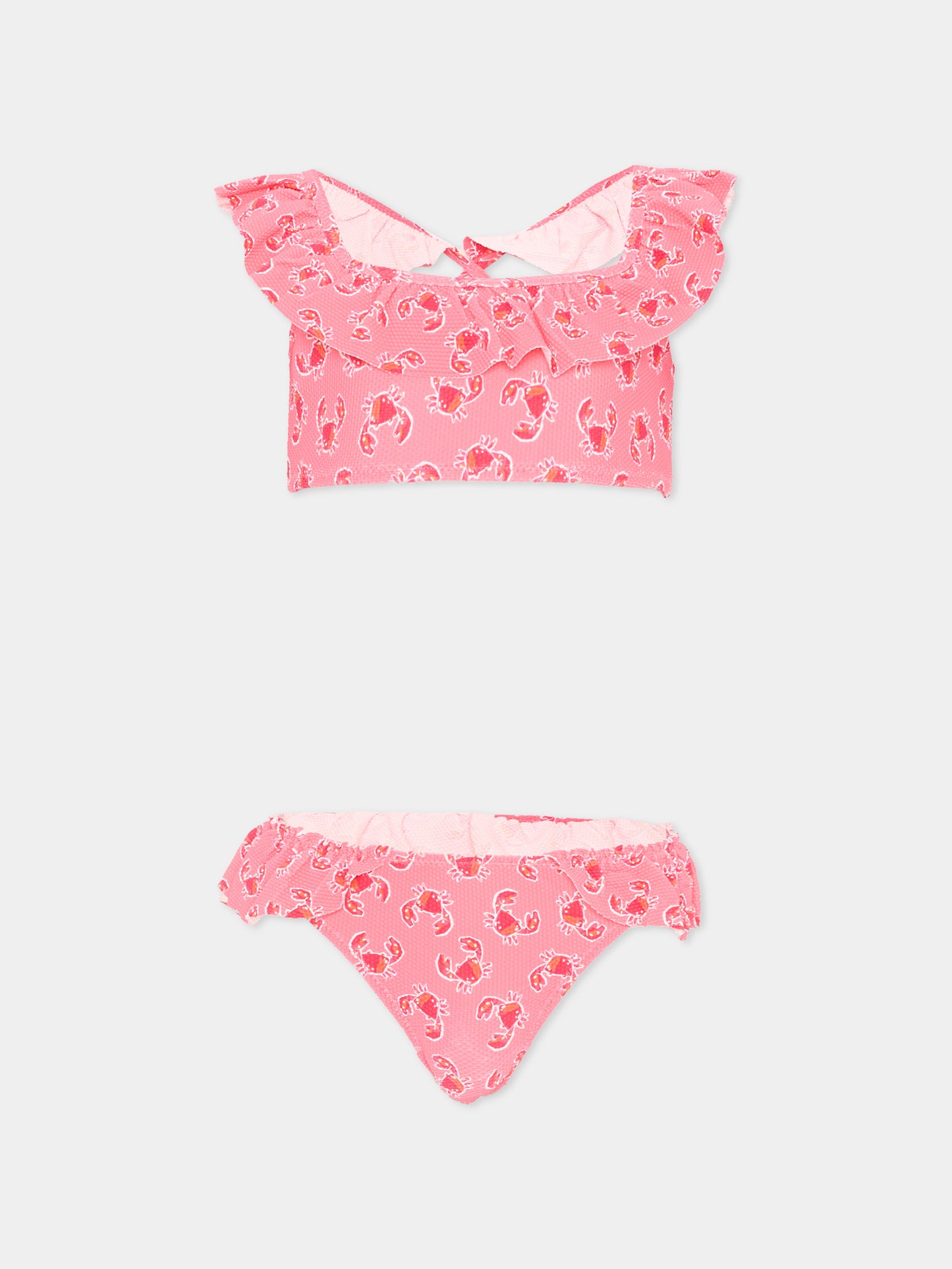 Slip e bikini rosa per bambina con granchi,Mayoral,3734 043