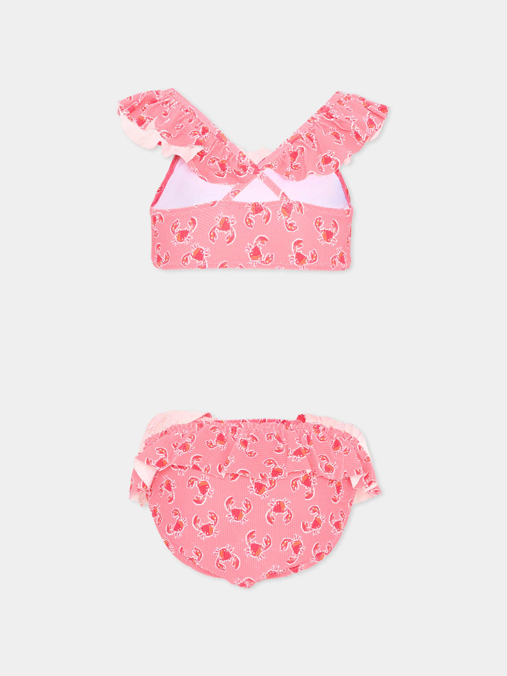 Slip e bikini rosa per bambina con granchi,Mayoral,3734 043