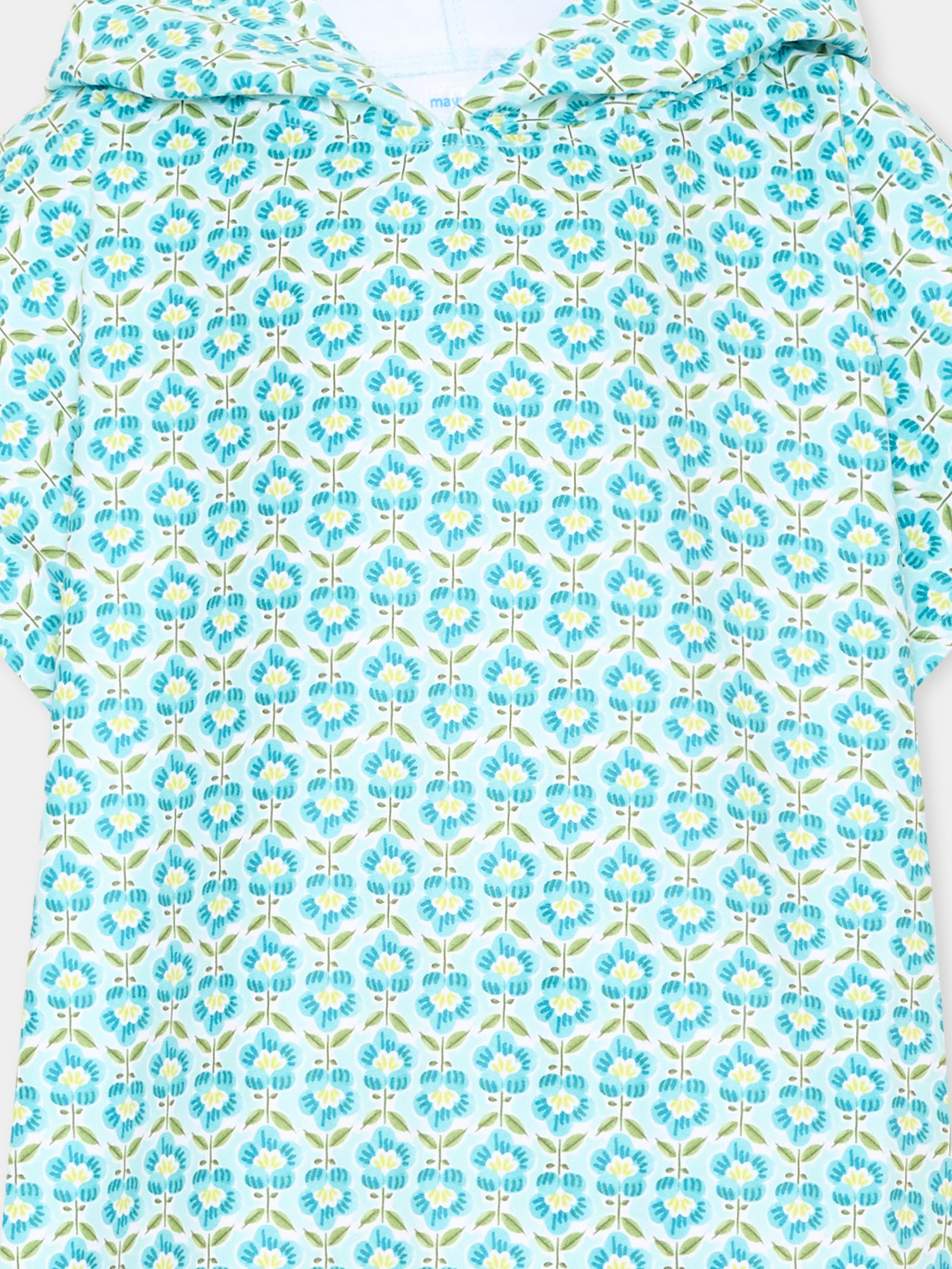 Accappatoio azzurro per bambina fantasia,Mayoral,10224 086