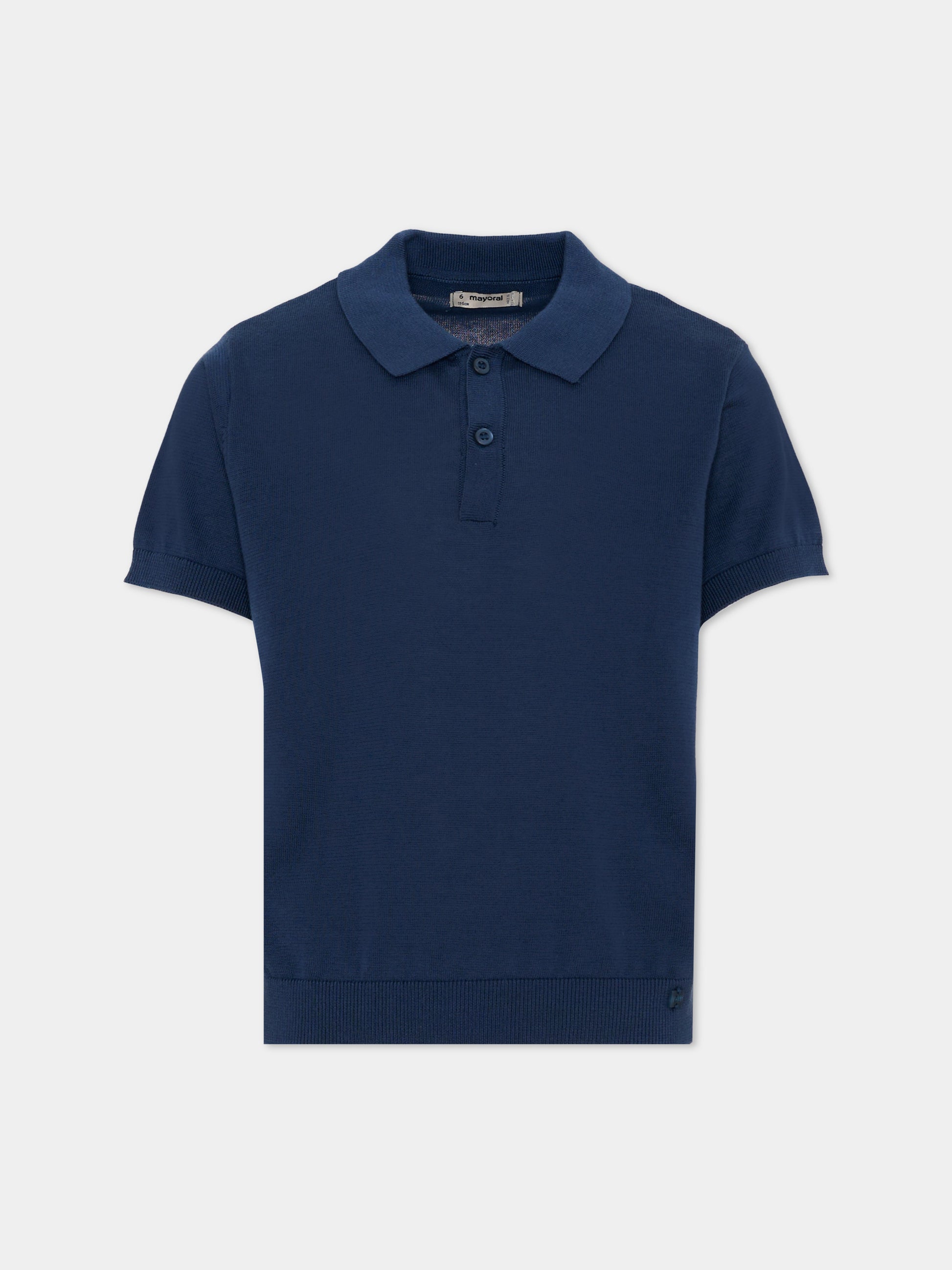 Polo in maglia blu per bambino,Mayoral,3106 093