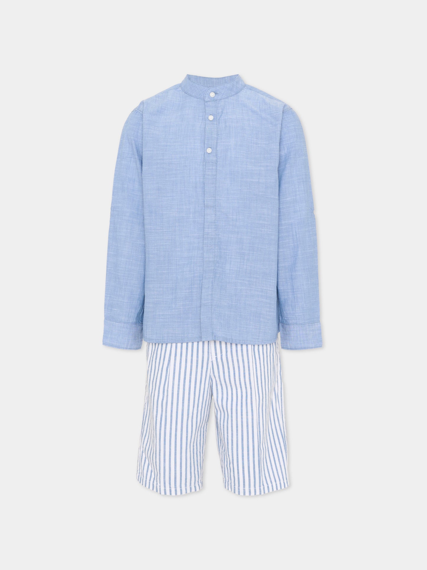 Completo elegante blu per bambino a righe,Mayoral,3216 010