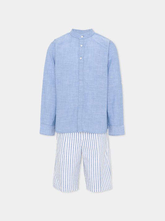 Completo elegante blu per bambino a righe,Mayoral,3216 010