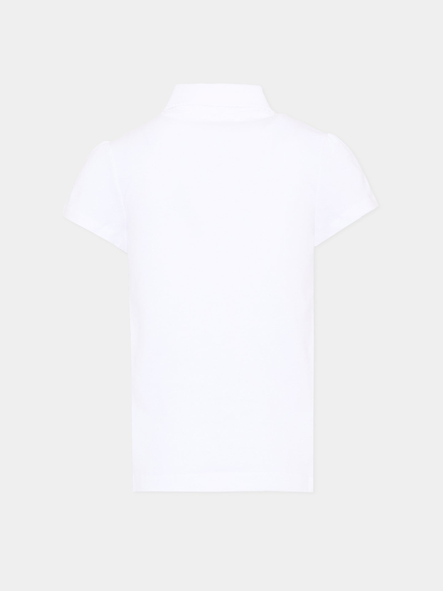 Polo bianca per bambina con logo,Lacoste,7026 W8L