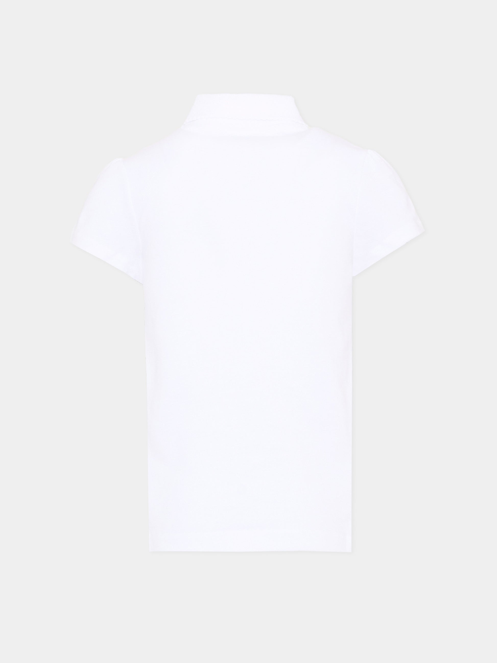 Polo bianca per bambina con logo,Lacoste,7026 W8L