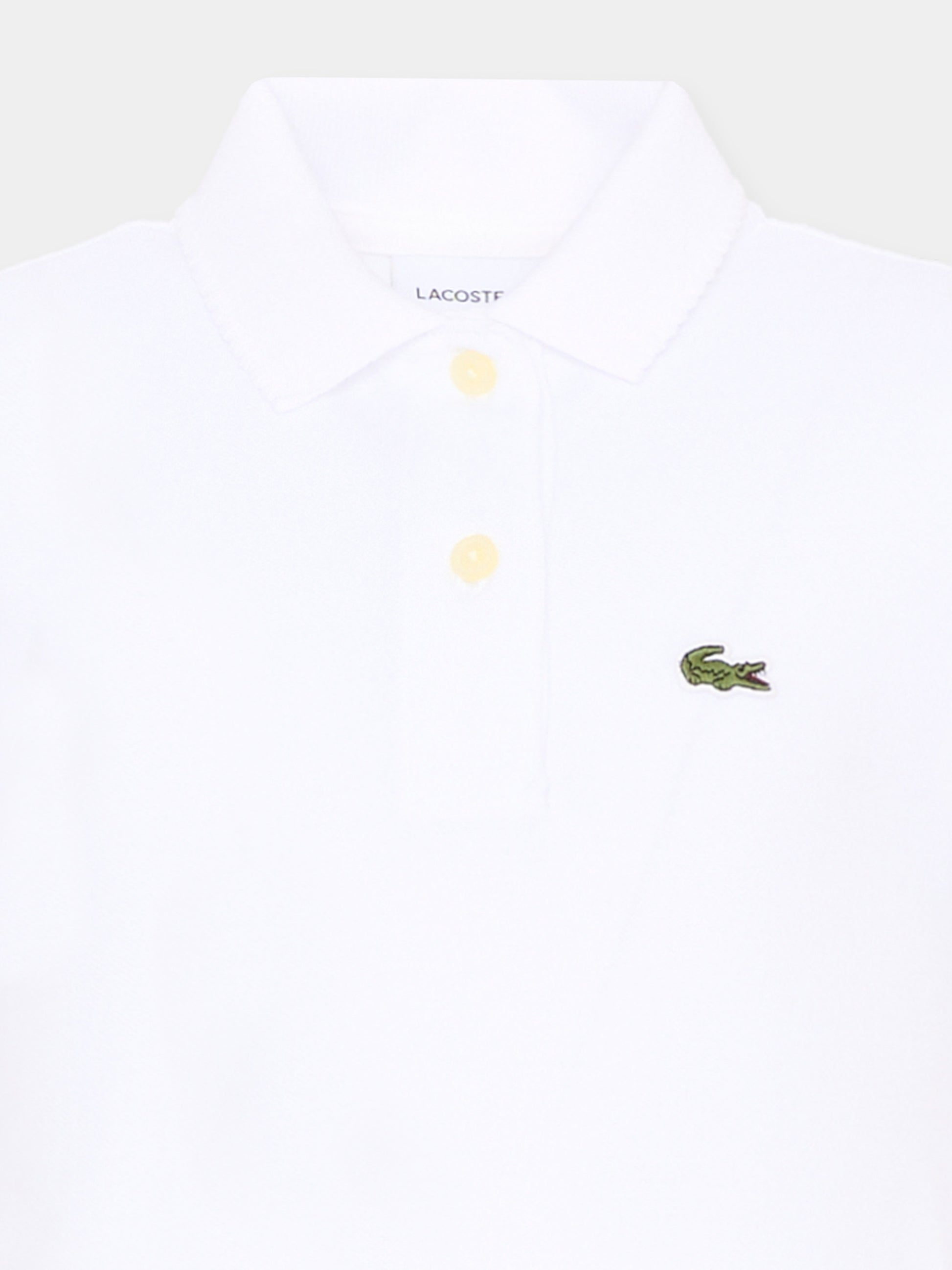 Polo bianca per bambina con logo,Lacoste,7026 W8L