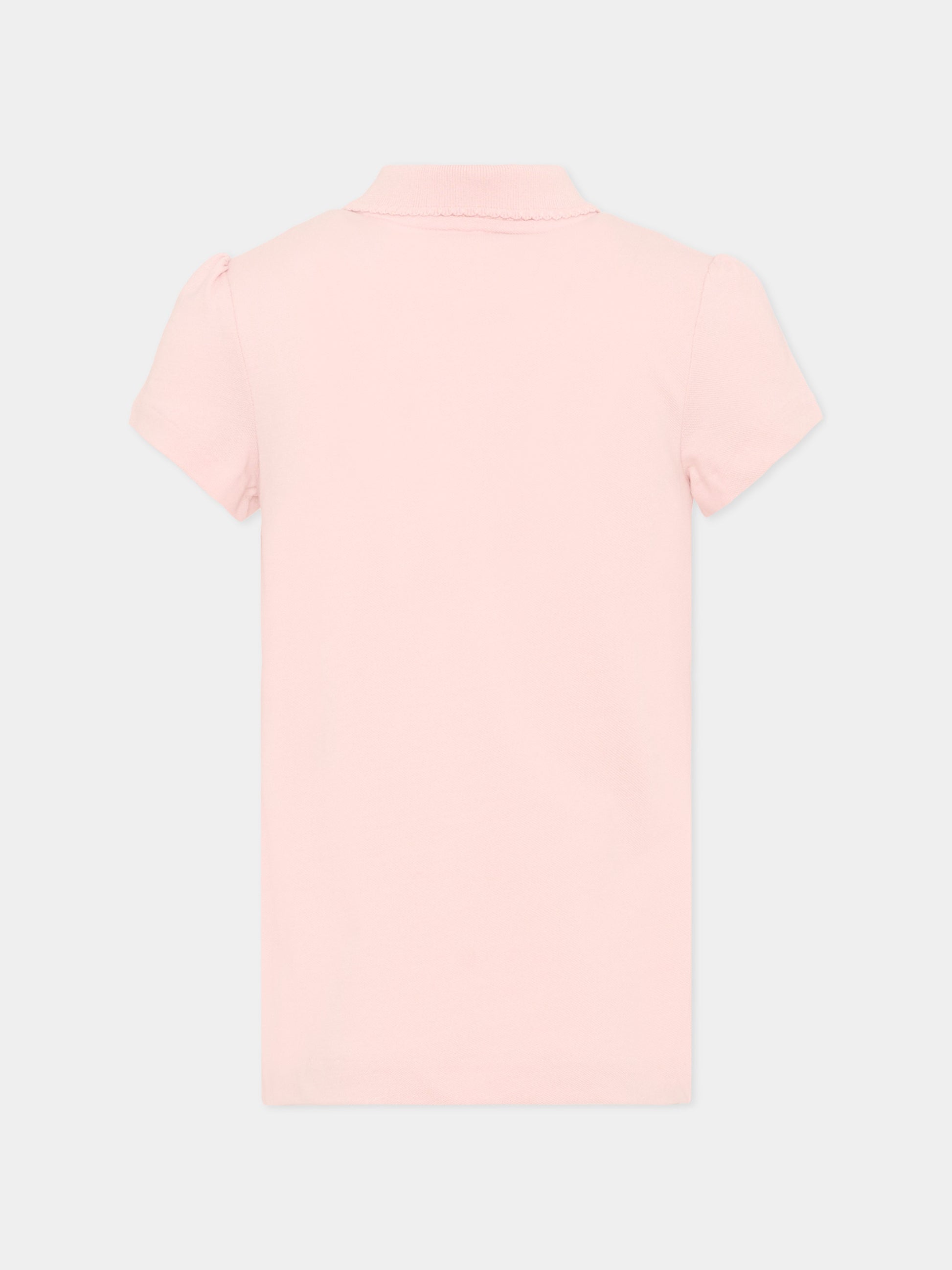 Polo rosa per bambina con logo,Lacoste,7026 AL5