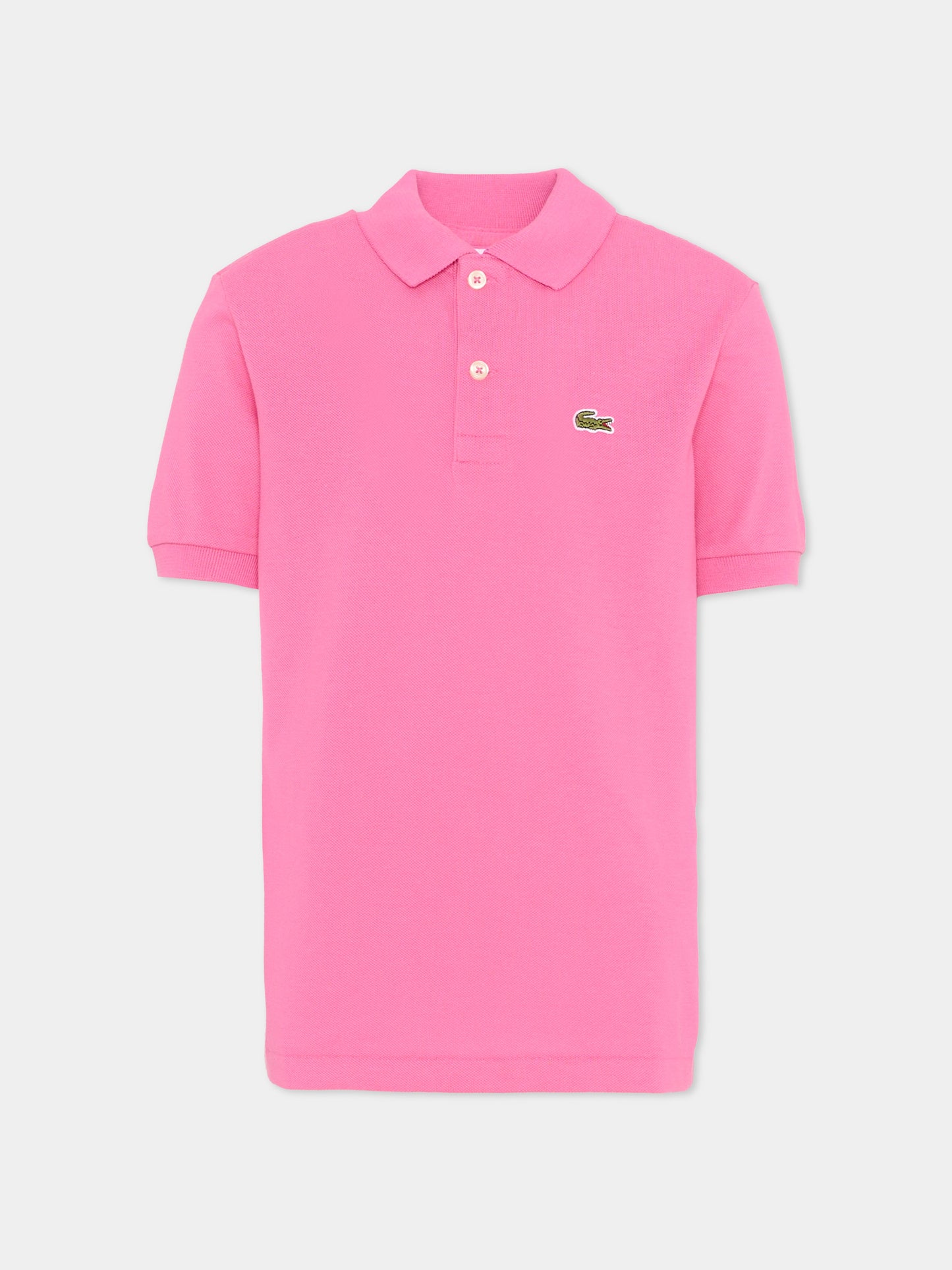 Polo fucsia per bambina con logo,Lacoste,7354 GLH