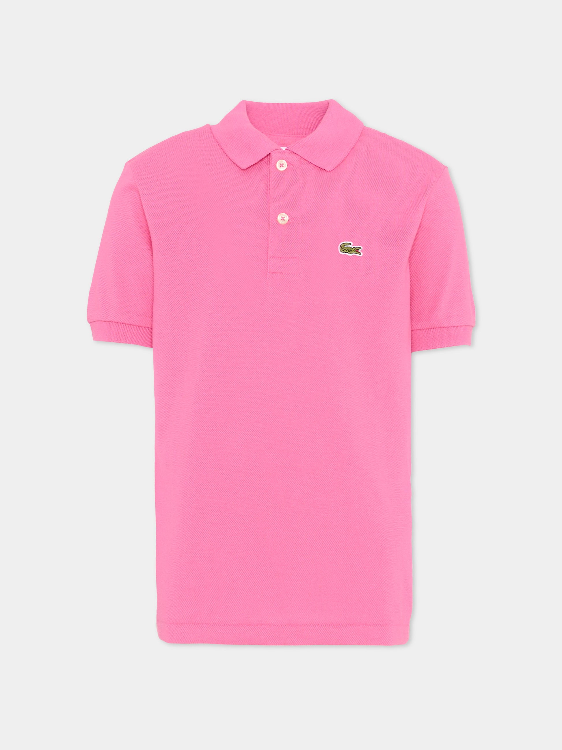 Polo fucsia per bambina con logo,Lacoste,7354 GLH