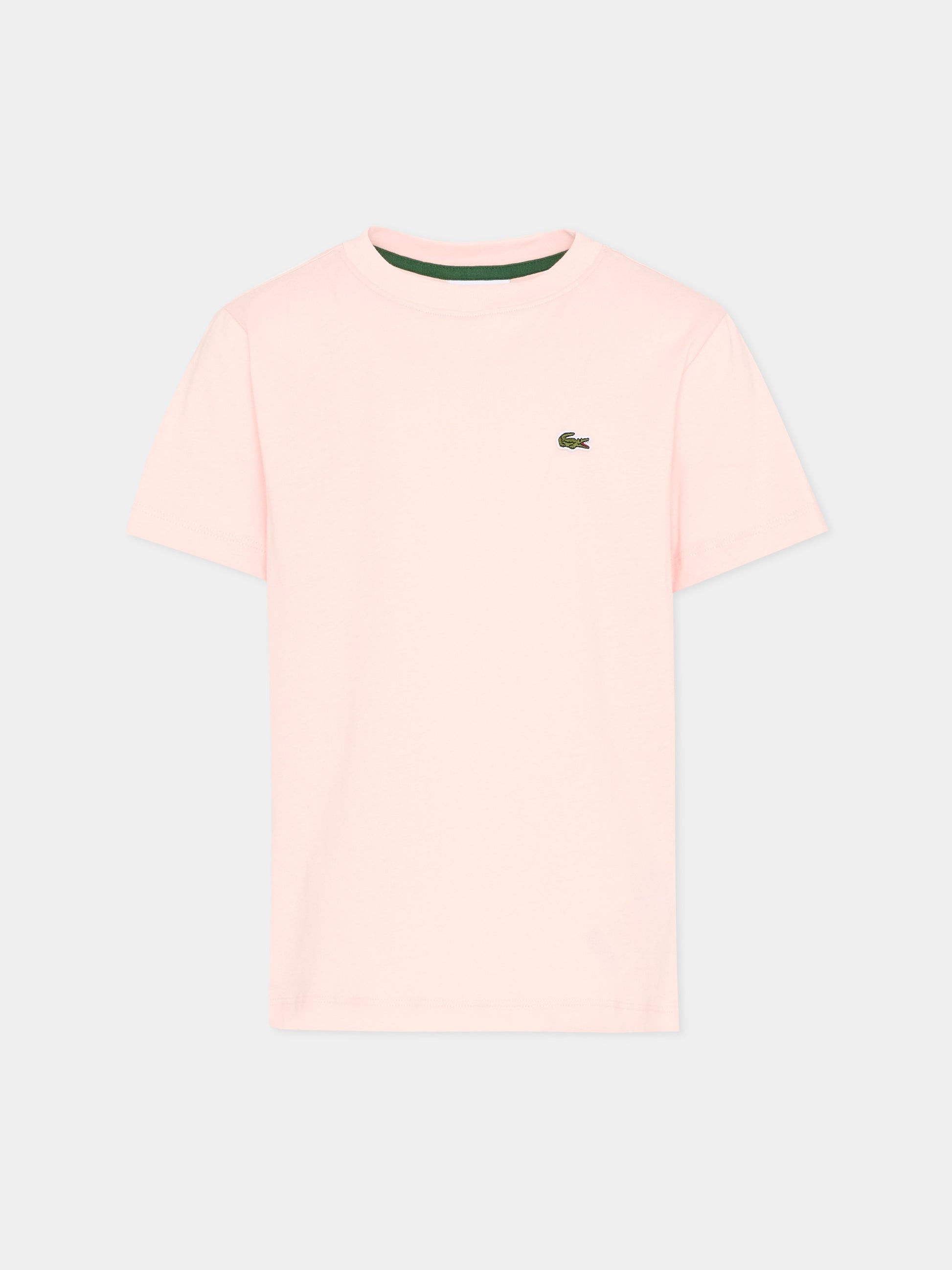 T-Shirt rosa per bambina con logo,Lacoste,7025 AL5
