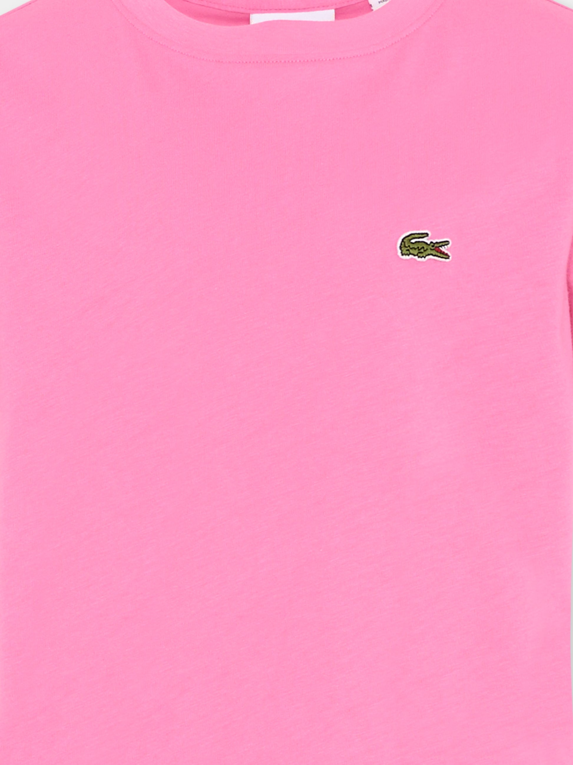 T-shirt fucsia per bambina con logo,Lacoste,7025 GLH