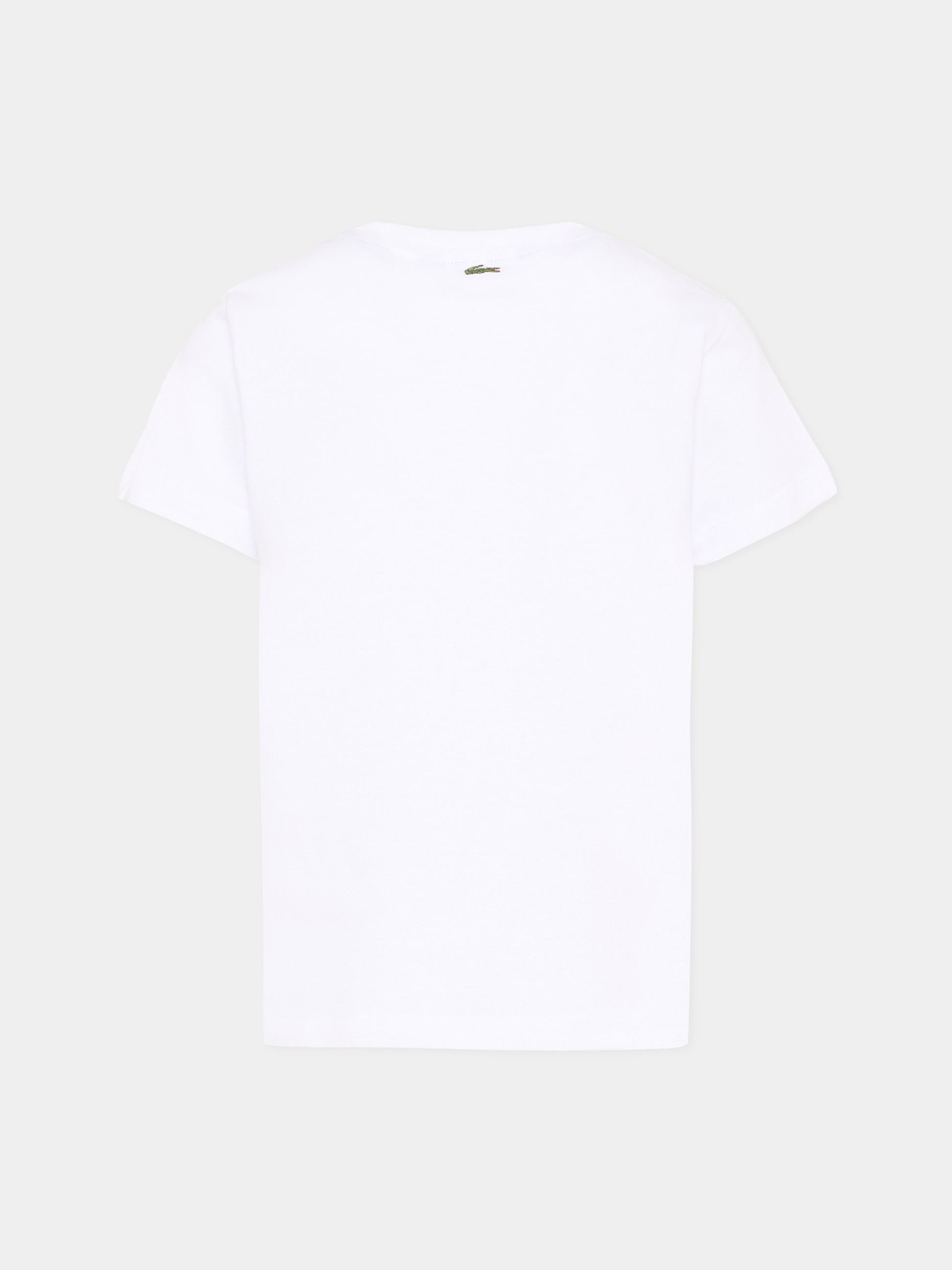 T-Shirt bianca per bambino con logo,Lacoste,7072 W8L