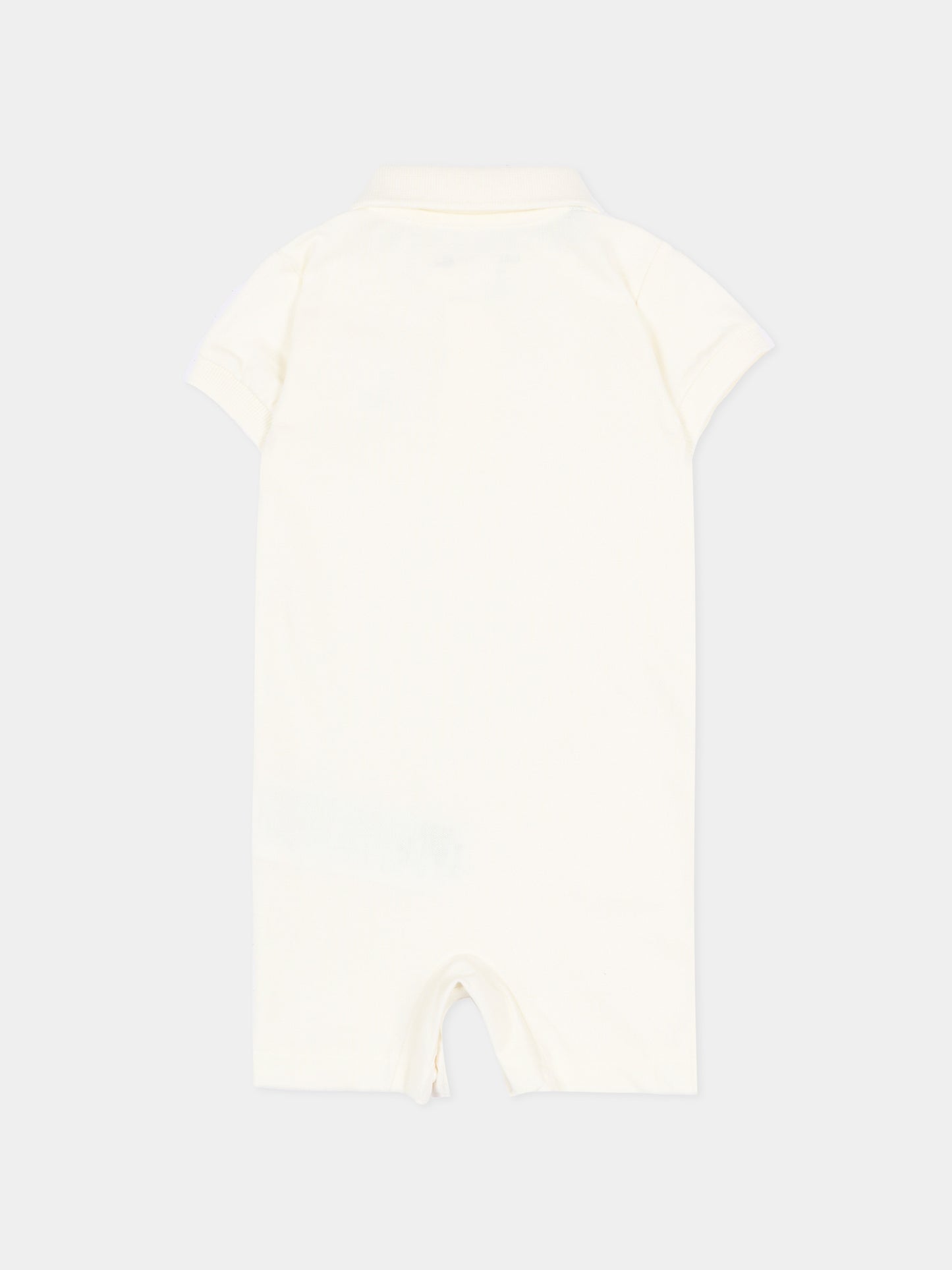 Pagliaccetto avorio per neonato con logo,Lacoste,7455 70V