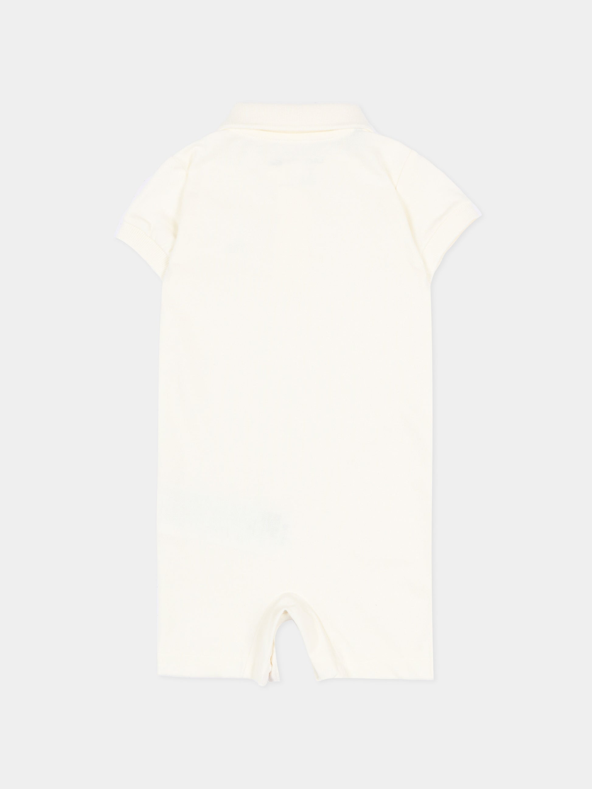 Pagliaccetto avorio per neonato con logo,Lacoste,7455 70V