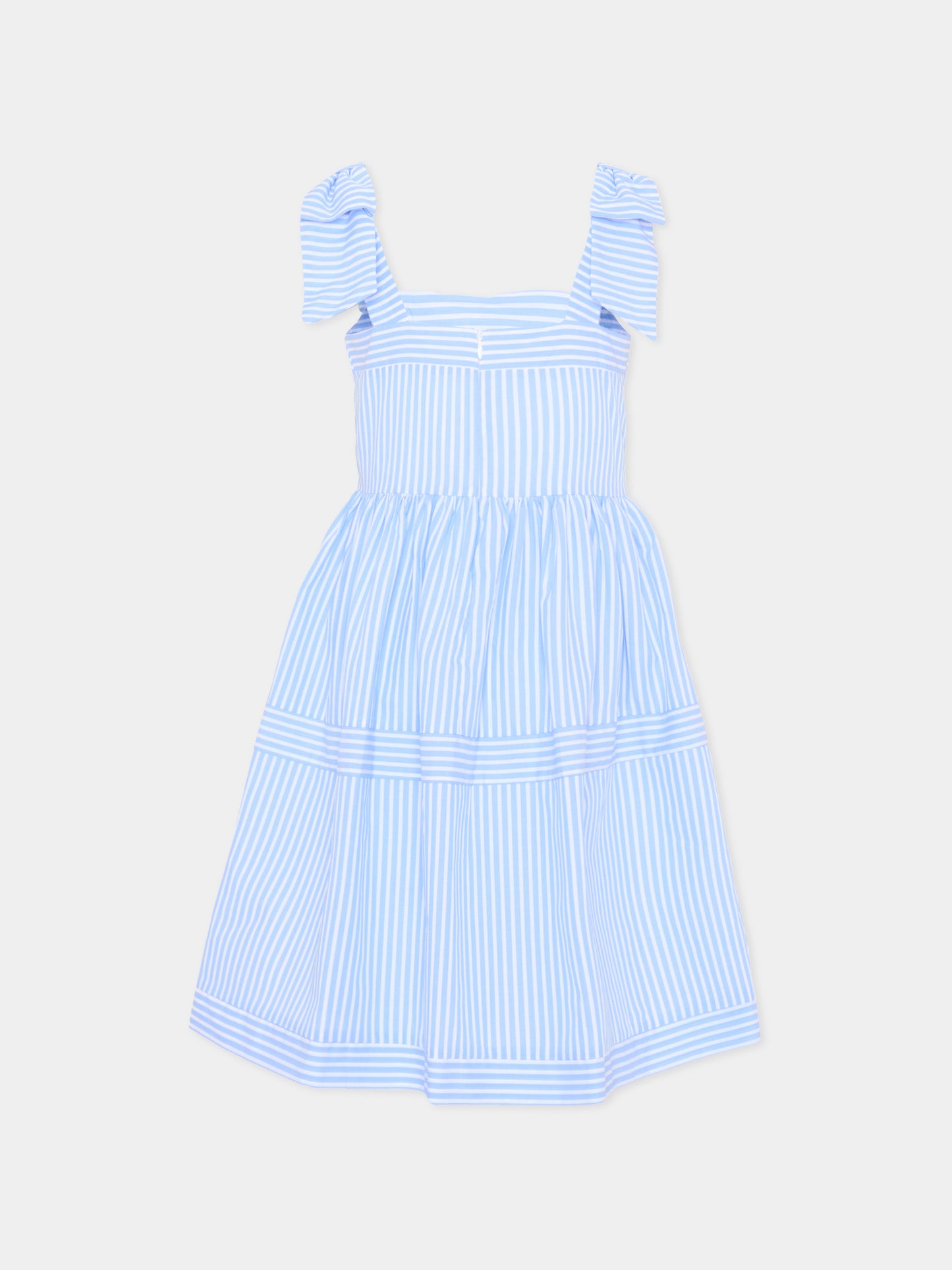 Vestito celeste a righe per bambina,Patachou,PAP VET4233461 303