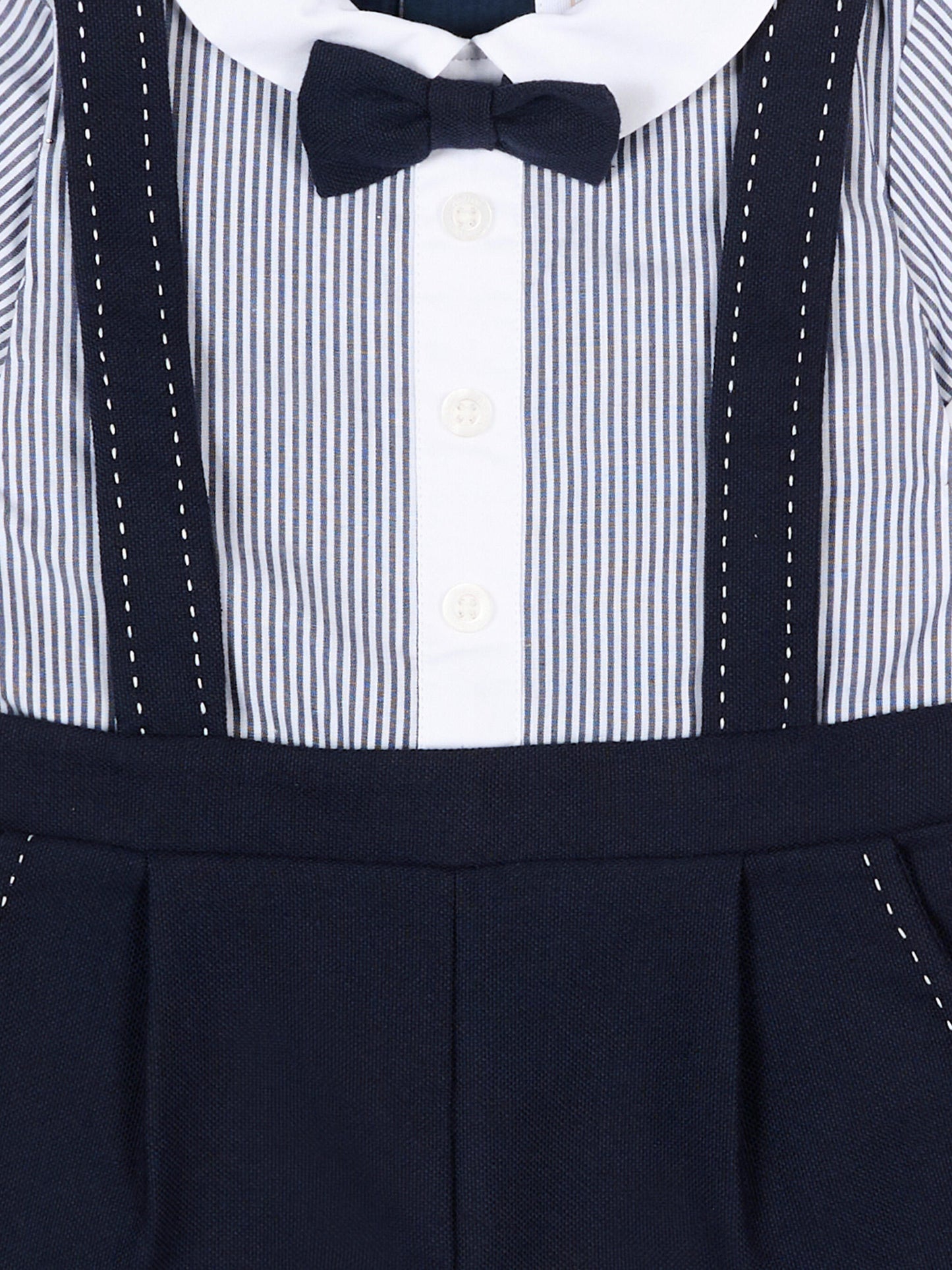 Completo elegante blu per neonato con papillon,Patachou,PAP MC4233393 360