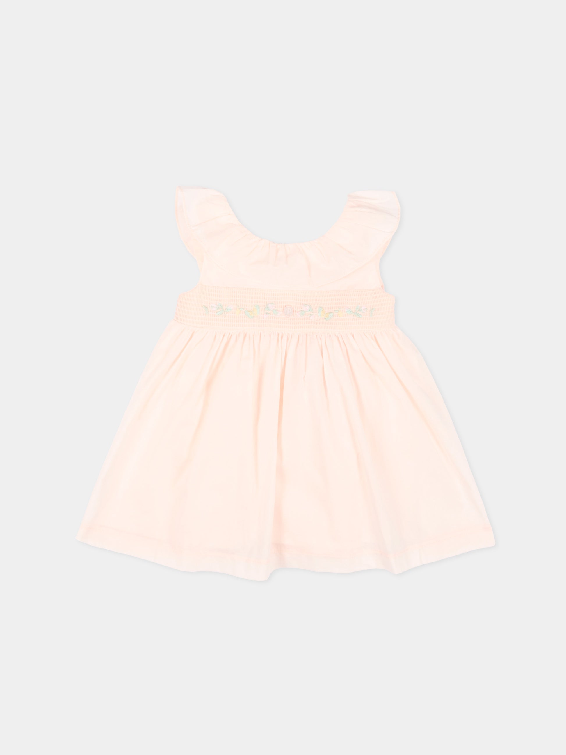 Abito rosa per bambina con fiori ricamati,Patachou,PAP VT4233221 848