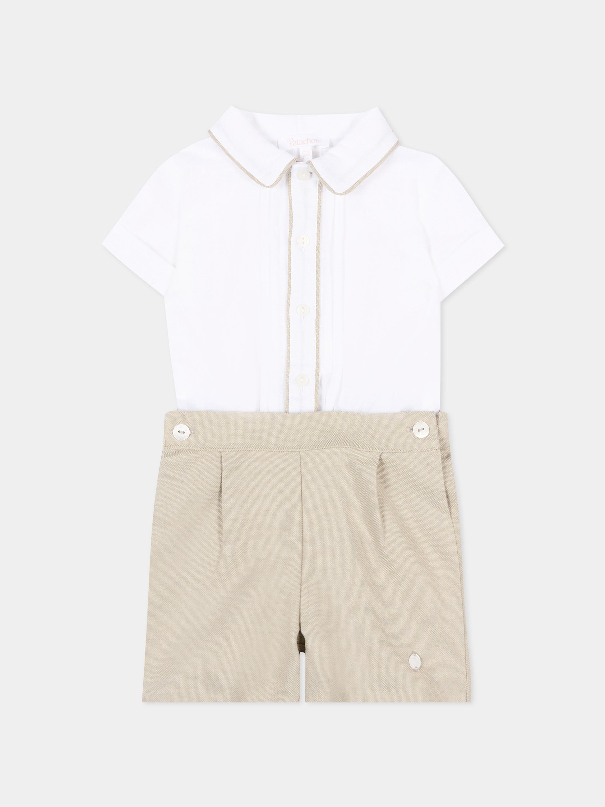 Completo elegante beige per neonato,Patachou,PAP CON4233396 061