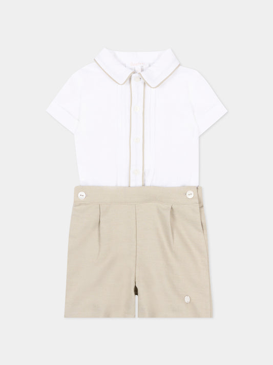 Completo elegante beige per neonato,Patachou,PAP CON4233396 061