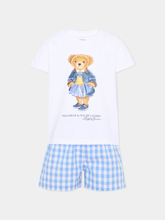 Pigiama bianco Polo Bear per bambino,Ralph Lauren Kids,3P0271 BCS
