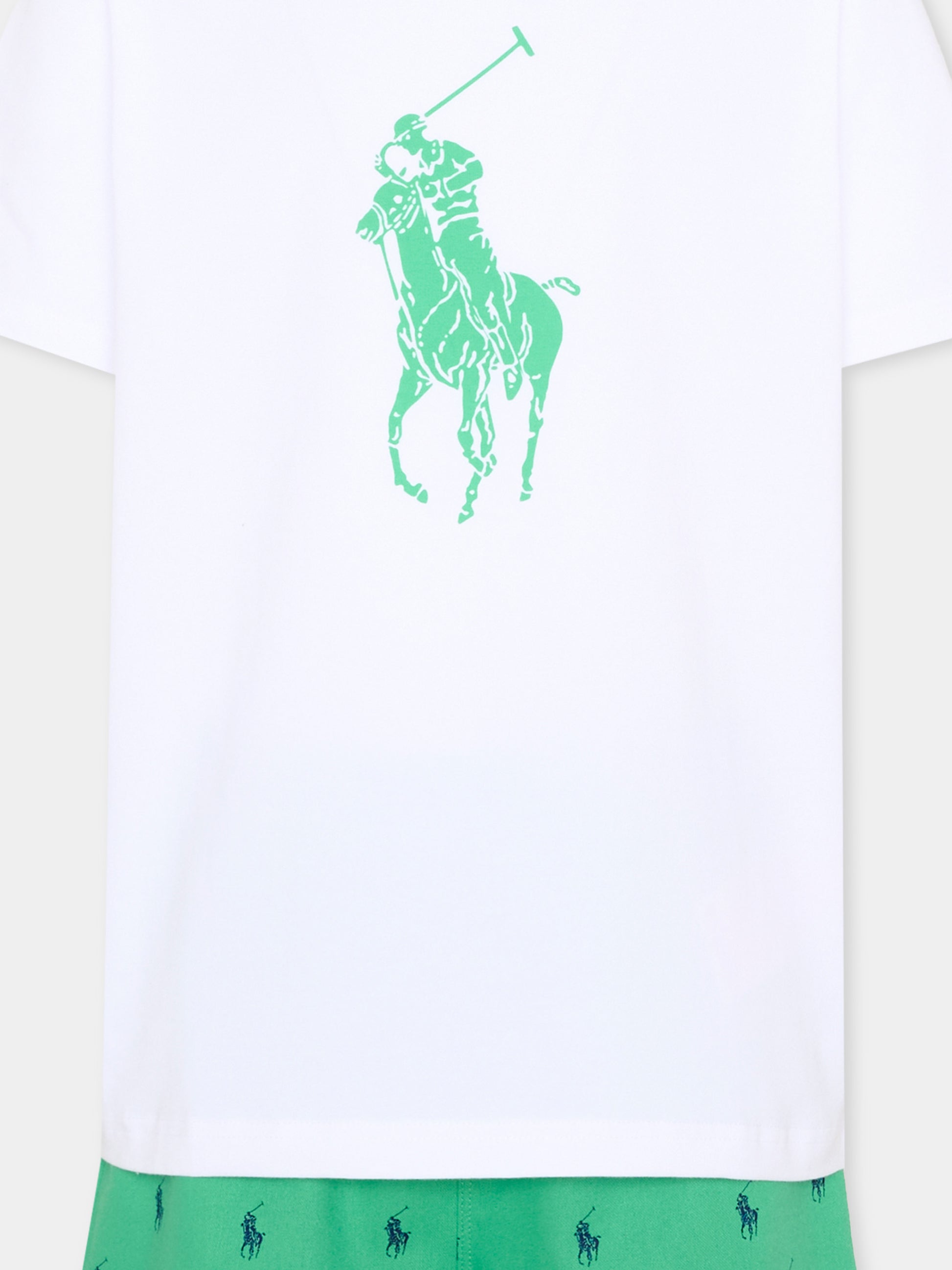 Pigiama verde per bambino con Polo Pony,Ralph Lauren Kids,9P0141 EGZ