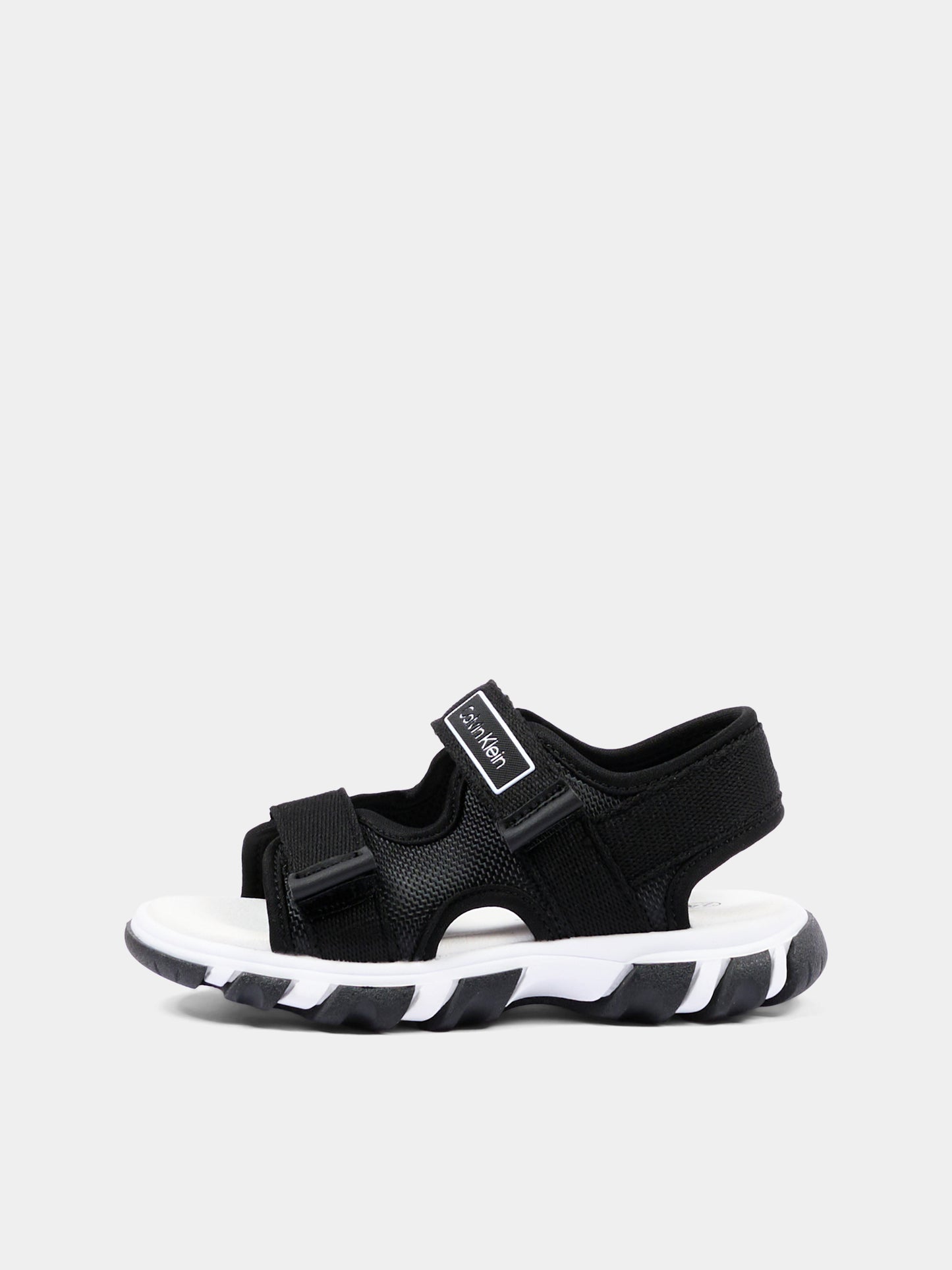 Sandali nero per bambini con logo,Calvin Klein Kids,V1B2 83321 1564999