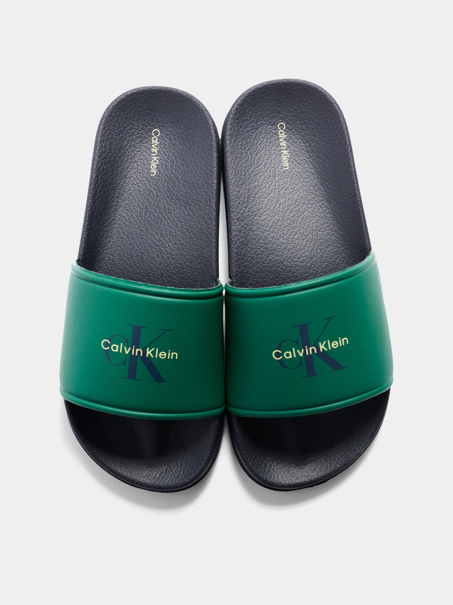 Ciabatte verdi per bambini con logo,Calvin Klein Kids,V3X0 83333 1172400