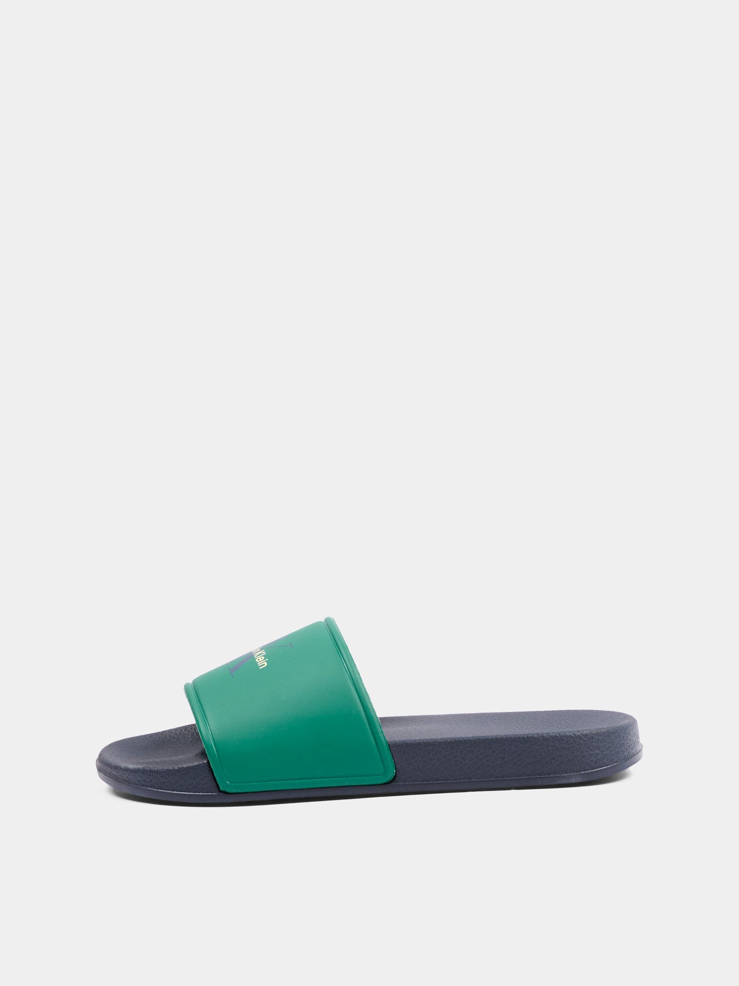 Ciabatte verdi per bambini con logo,Calvin Klein Kids,V3X0 83333 1172400