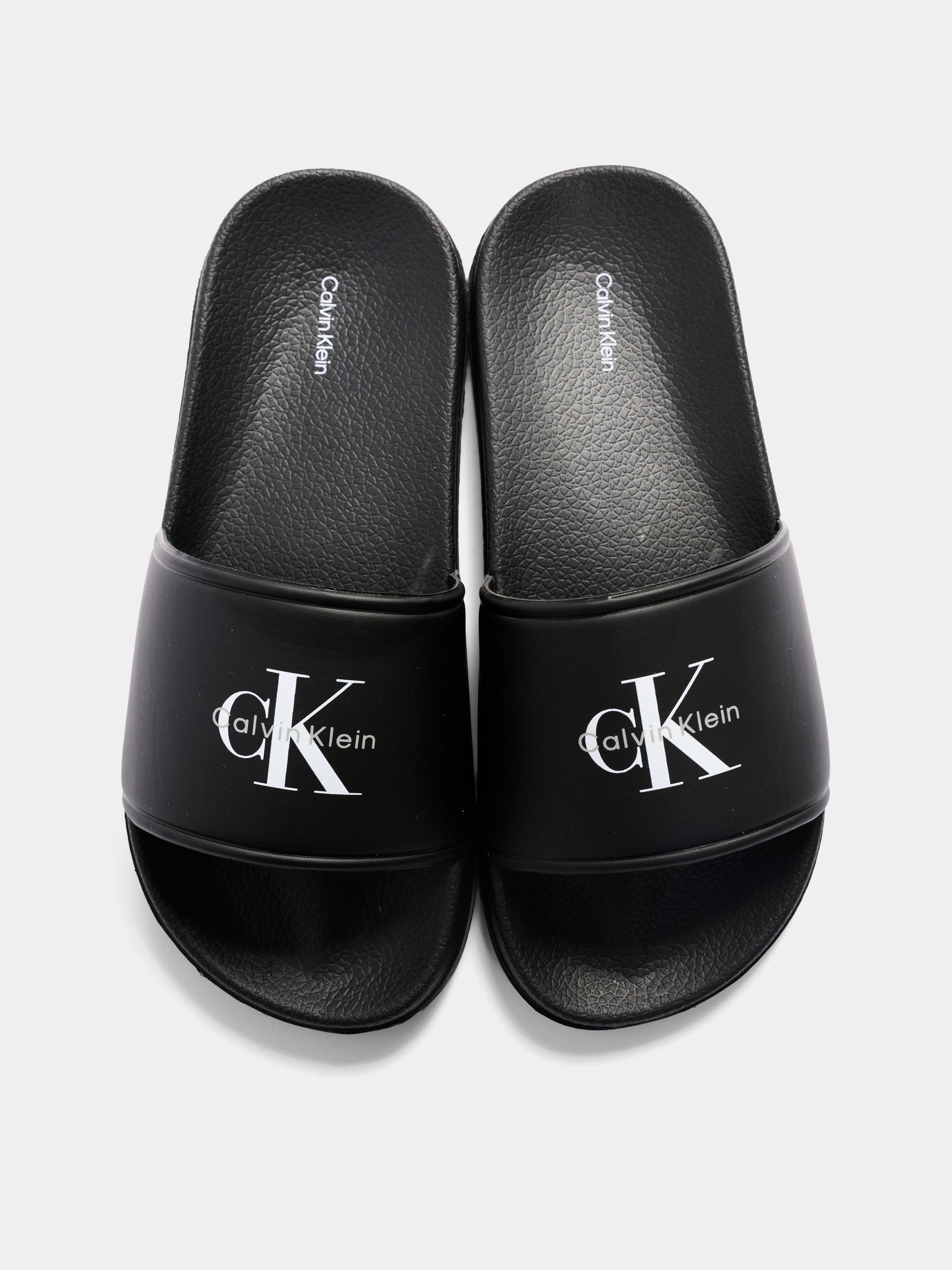 Ciabatte nere per bambini con logo,Calvin Klein Kids,V3X0 83333 1172999