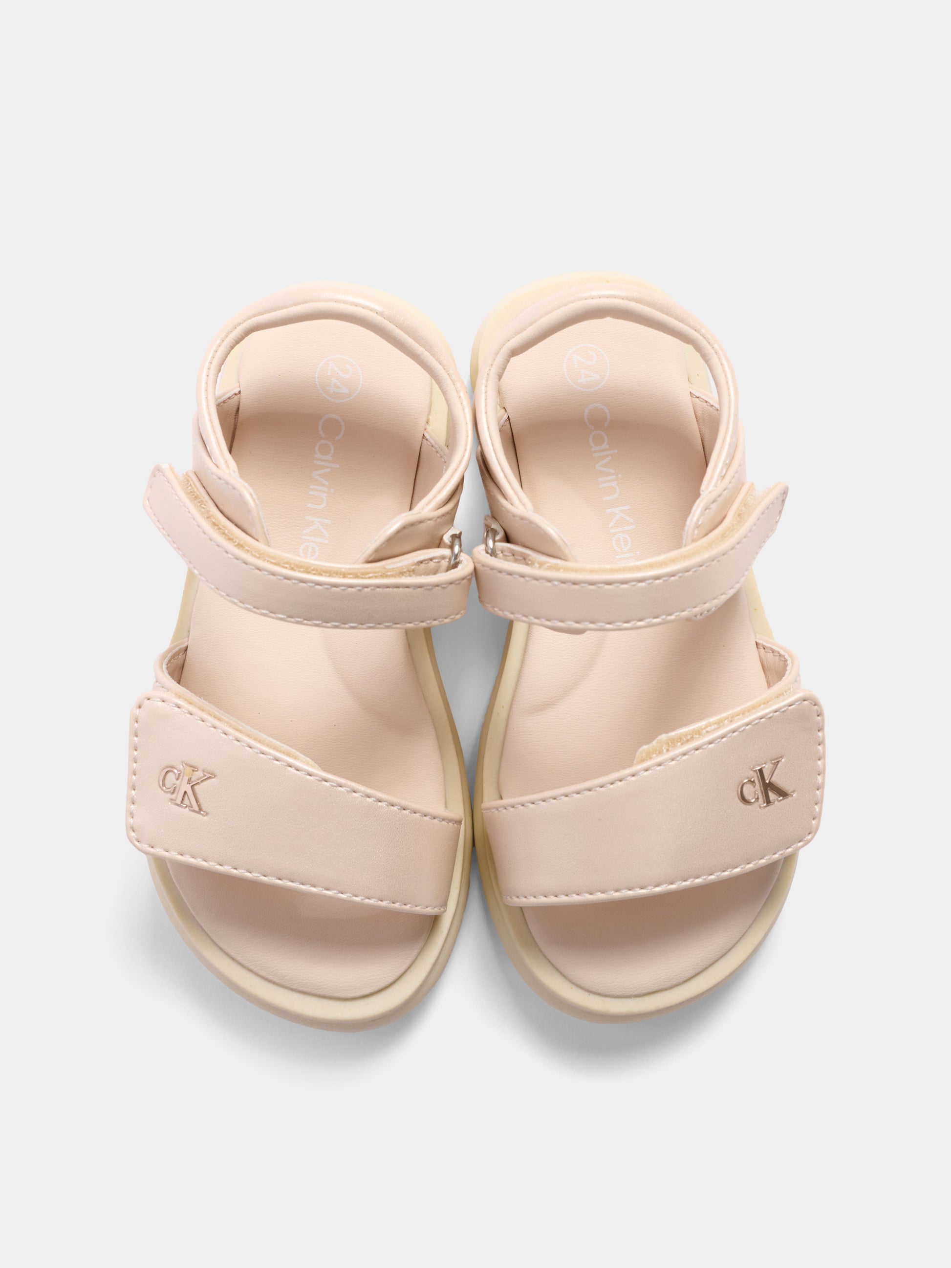 Sandali rosa per bambina con logo,Calvin Klein Kids,V1A2 83241 1372302