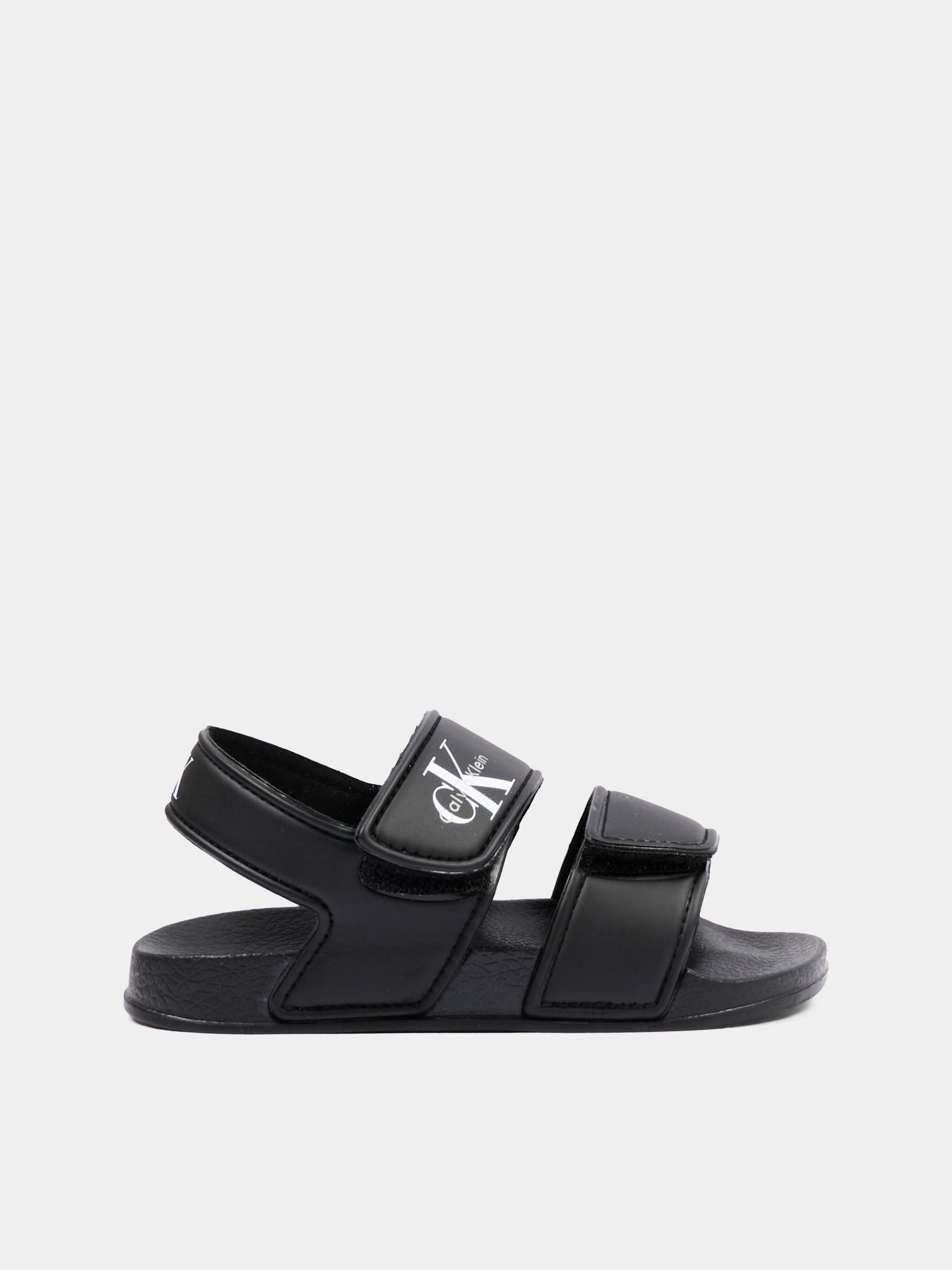 Sandali neri per bambini con logo,Calvin Klein Kids,V1XF 83330 1172999