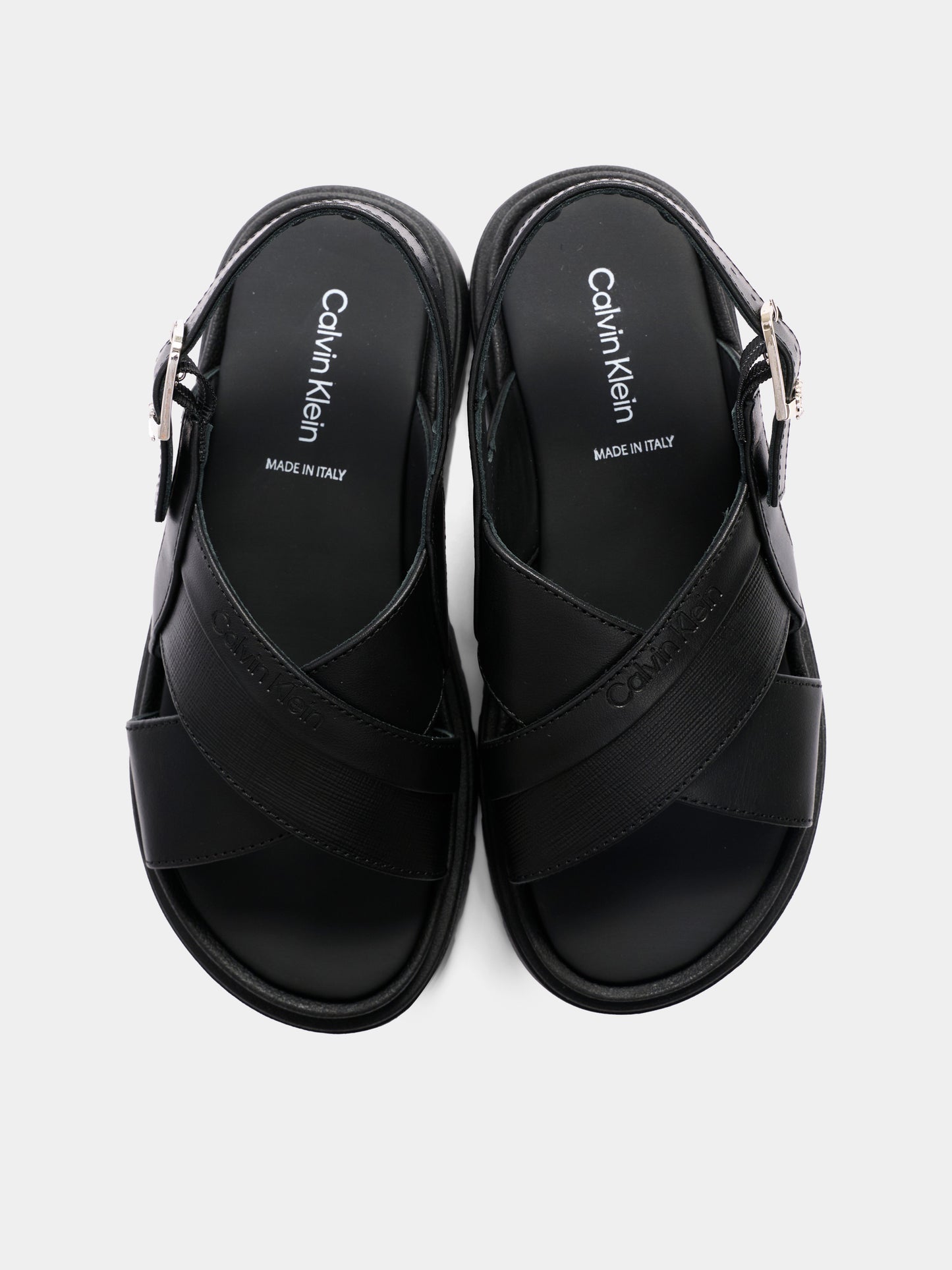 Sandali neri per bambina con logo,Calvin Klein Kids,V4B2 83363 0092999