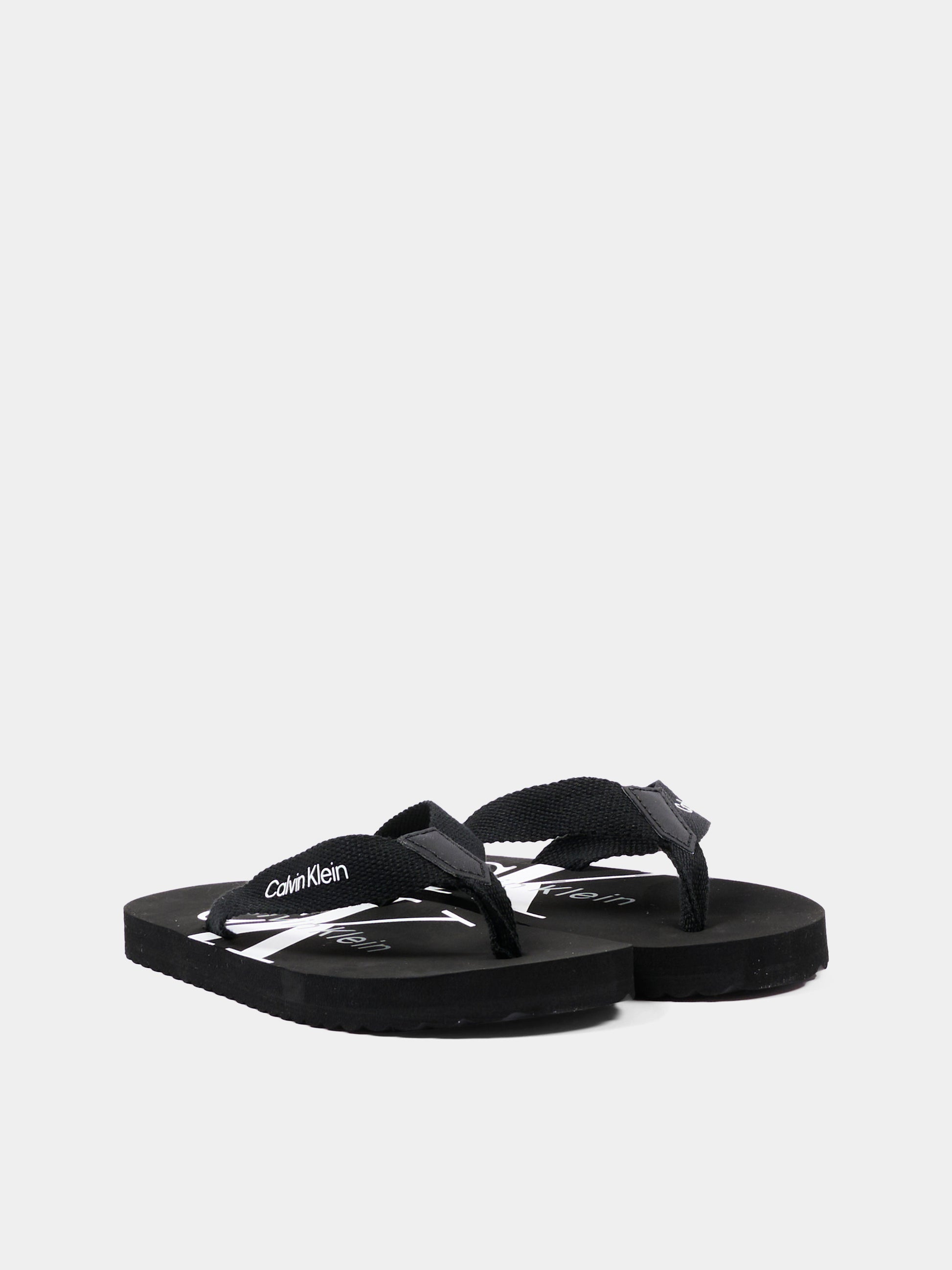 Infradito nere per bambini con logo,Calvin Klein Kids,V3X8 83332 0058999