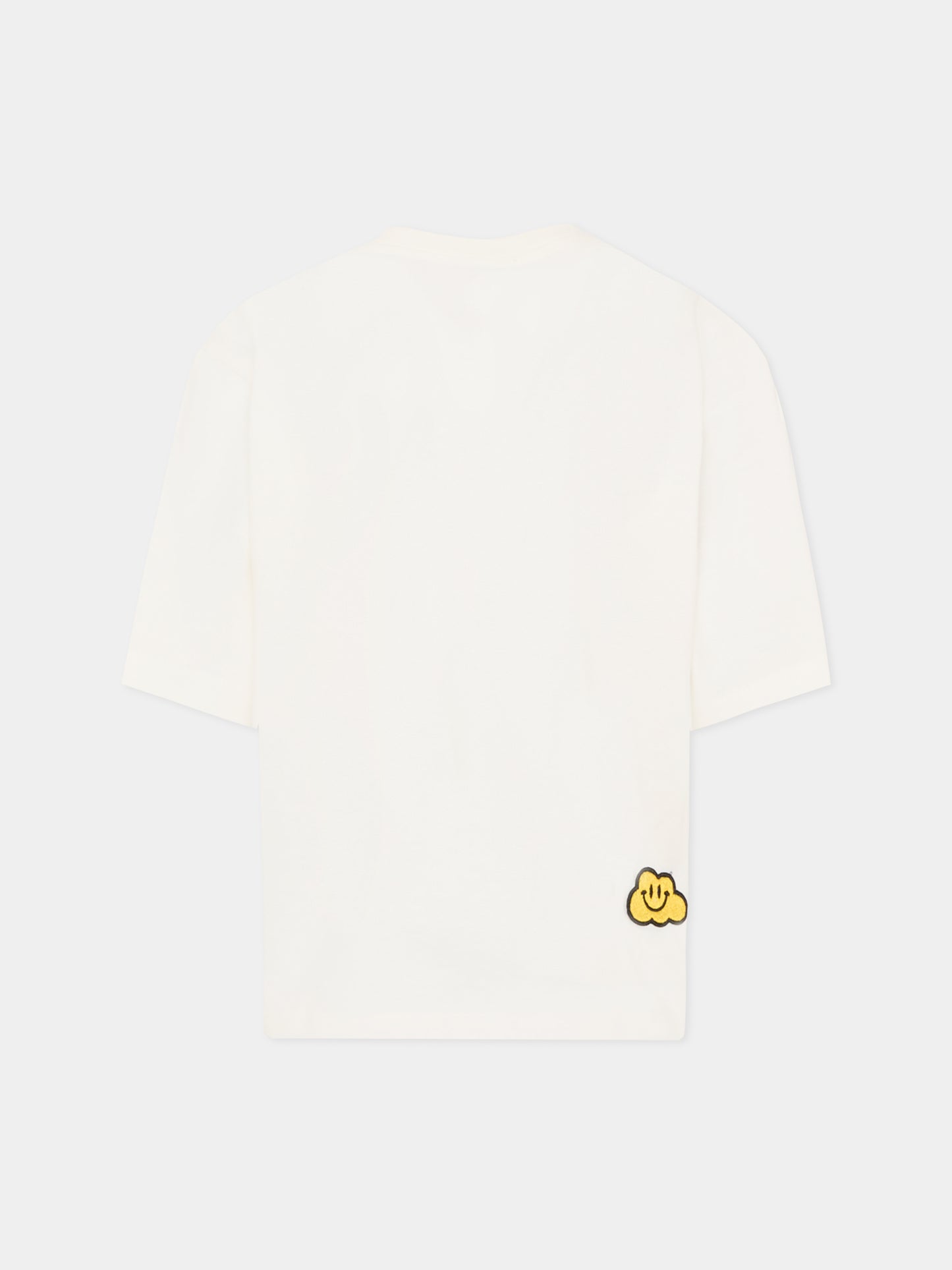 T-shirt bianca per bambini con nuvole gialle e scritta,Ghayme,F5GAJUTH009 002