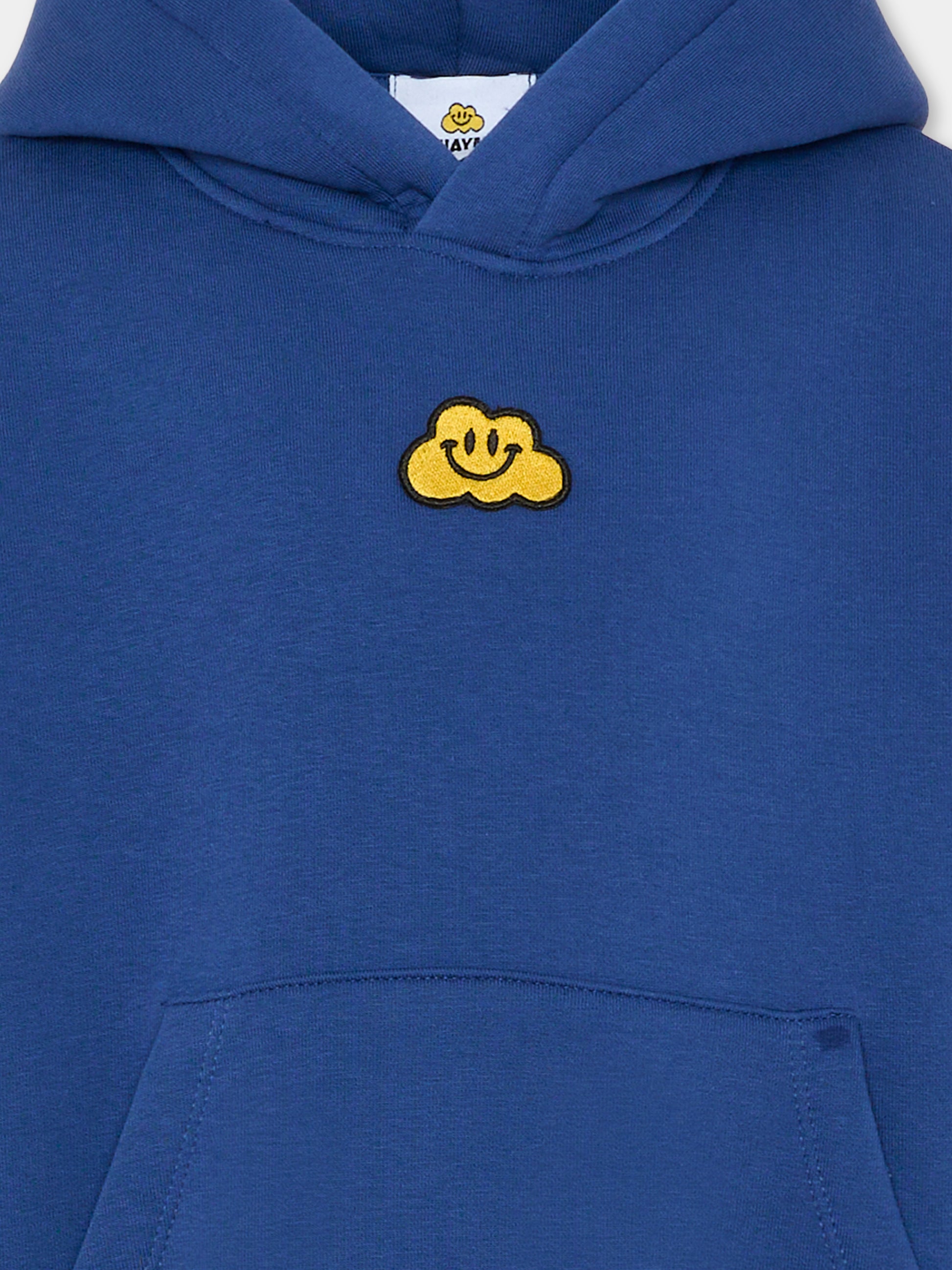 Felpa blu per bambini con nuvola gialla e scritta,Ghayme,F5GAJUHS003 067