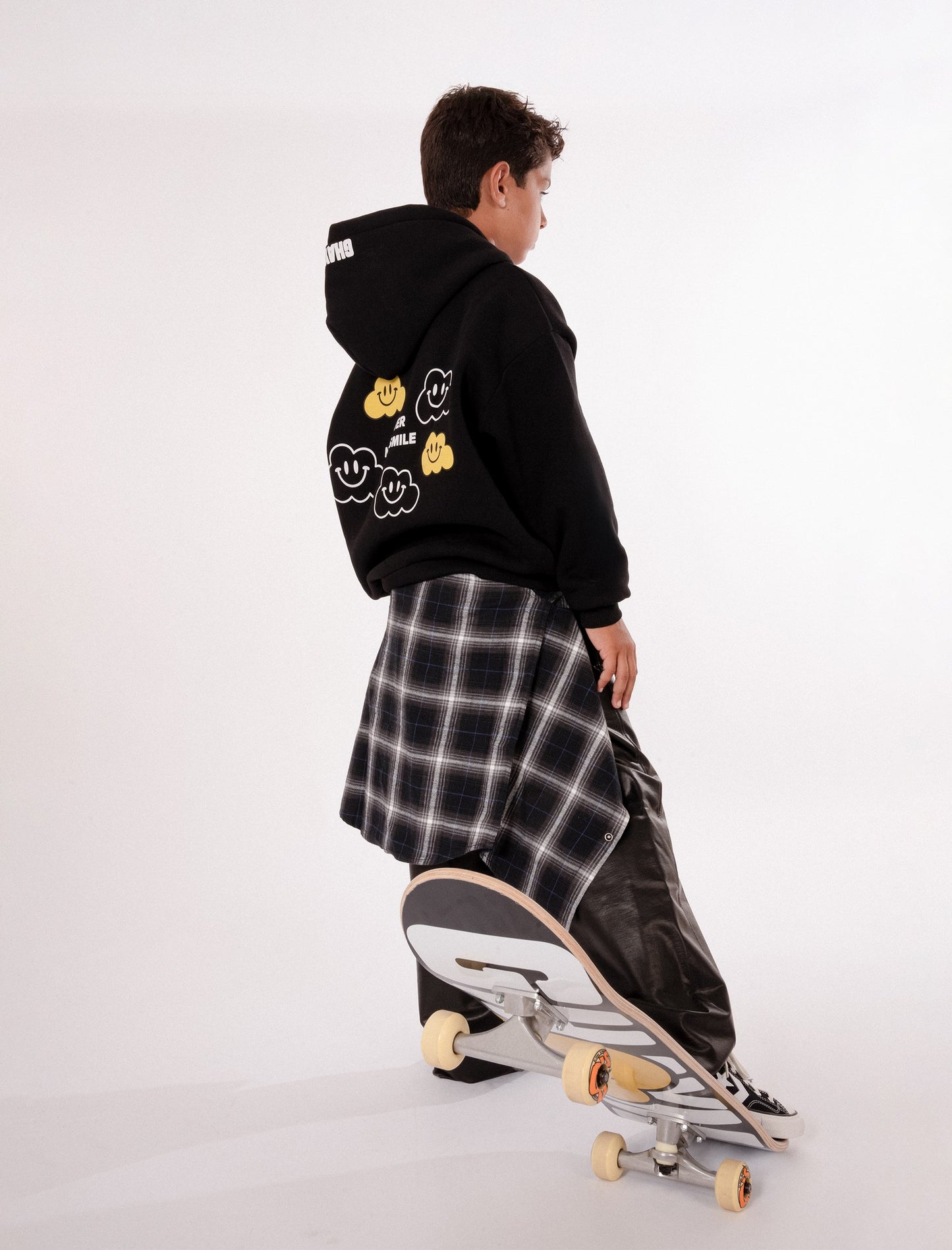 Felpa nera per bambini con nuvola gialla e scritta,Ghayme,F5GAJUHS003 110