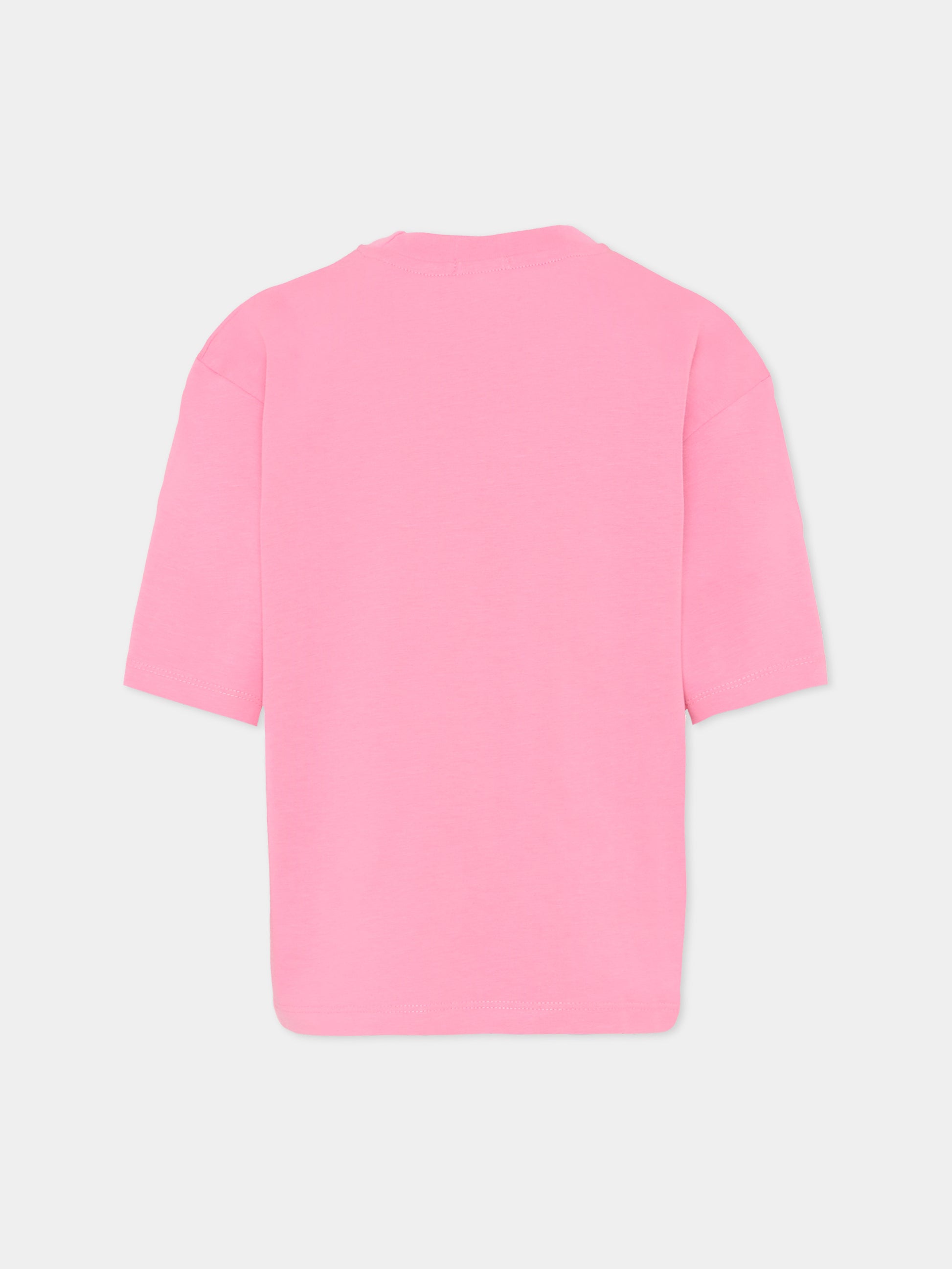 T-shirt rosa per bambini con nuvola gialla a pois,Ghayme,F5GAJUTH010 045