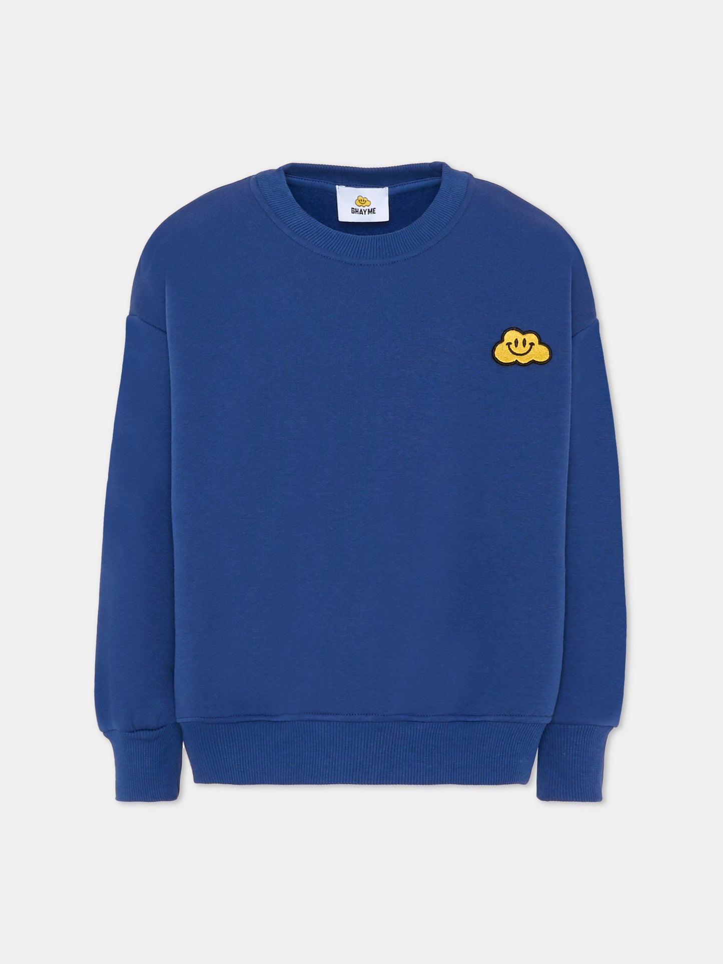 Felpa blu per bambini con nuvola gialla a pois,Ghayme,F5GAJUSW011 067