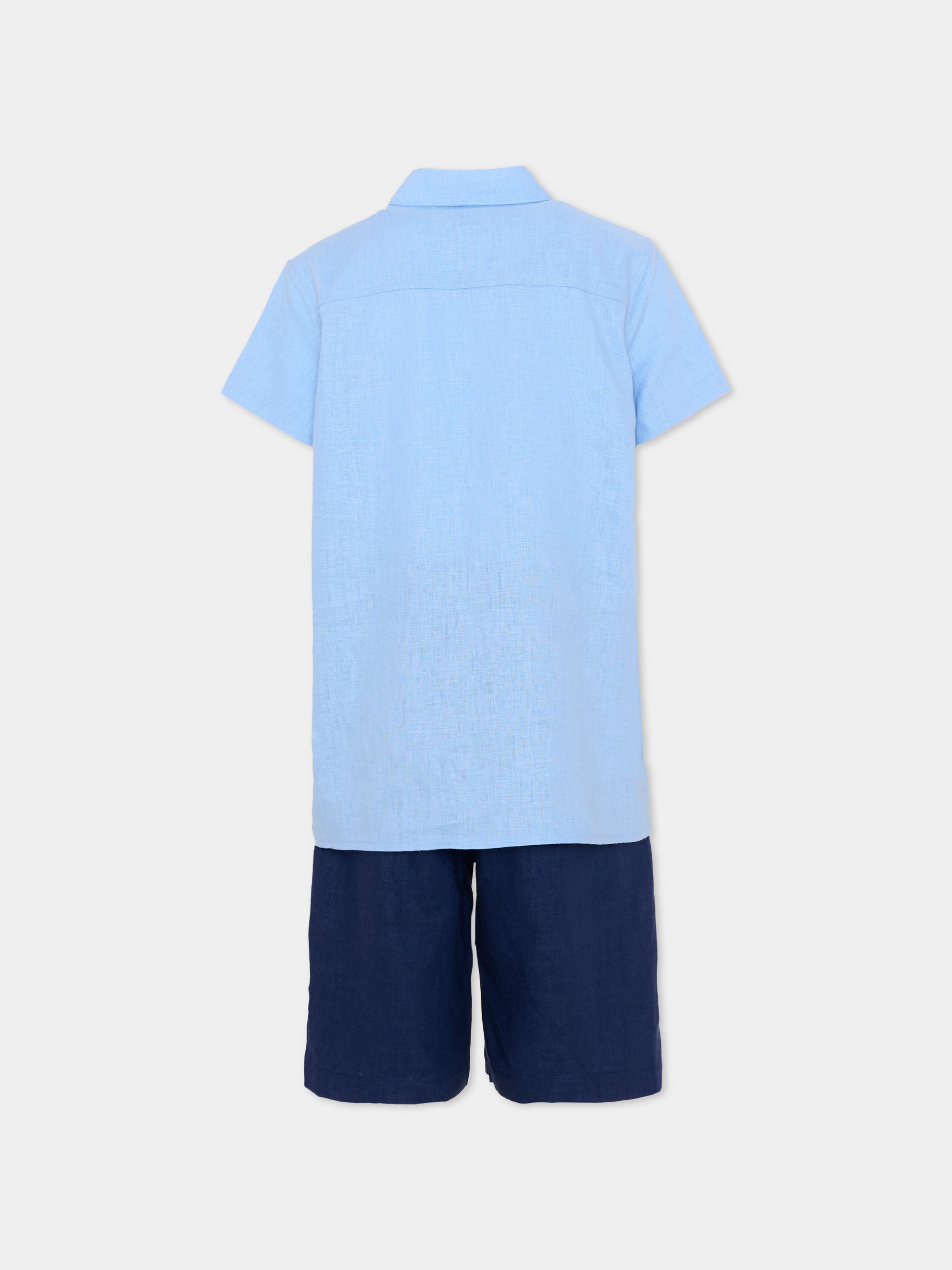 Completo blu per bambino con levriero,Trussardi Junior,TBP26019CL BLUE PLACID