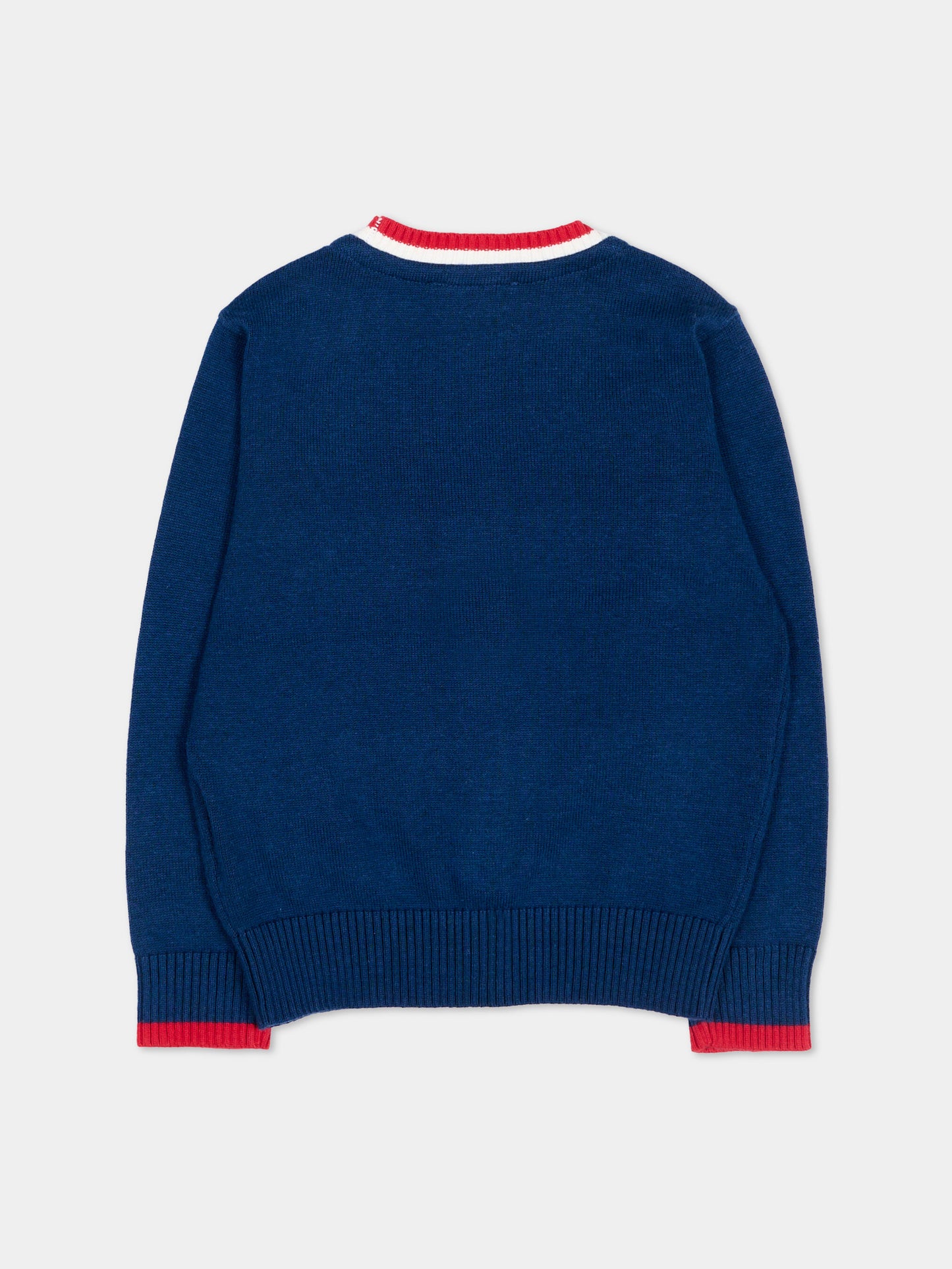 Cardigan blu per neonato con levriero,Trussardi Junior,TIP26007CD BLUE ESTATE