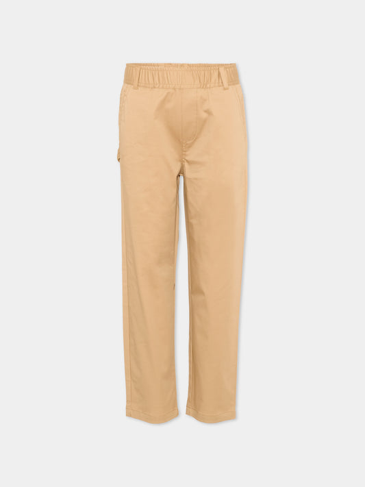 Pantaloni beige per bambino con levriero,Trussardi Junior,TIP26050PA BROWN MACCHIATO