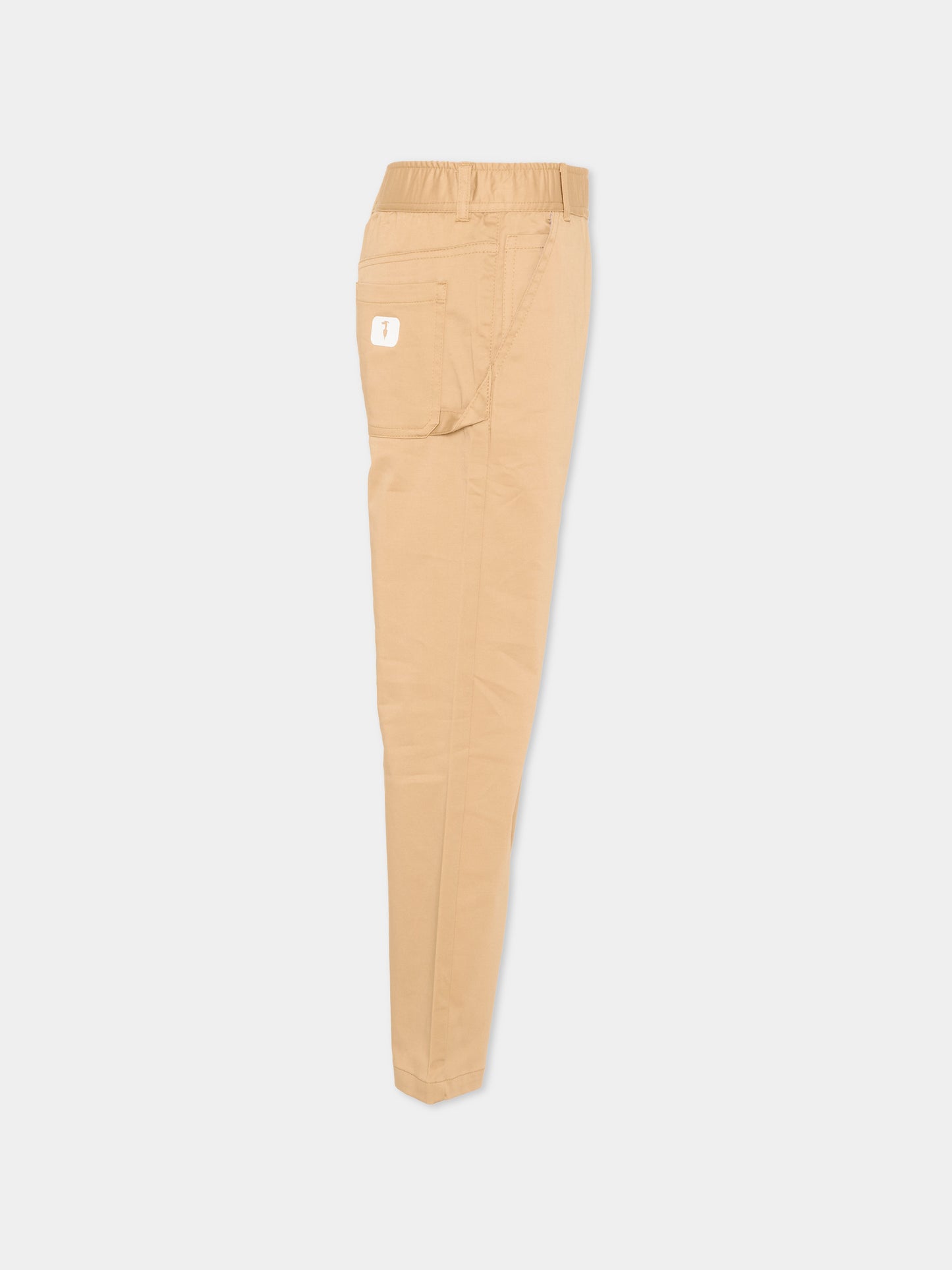 Pantaloni beige per bambino con levriero,Trussardi Junior,TIP26050PA BROWN MACCHIATO