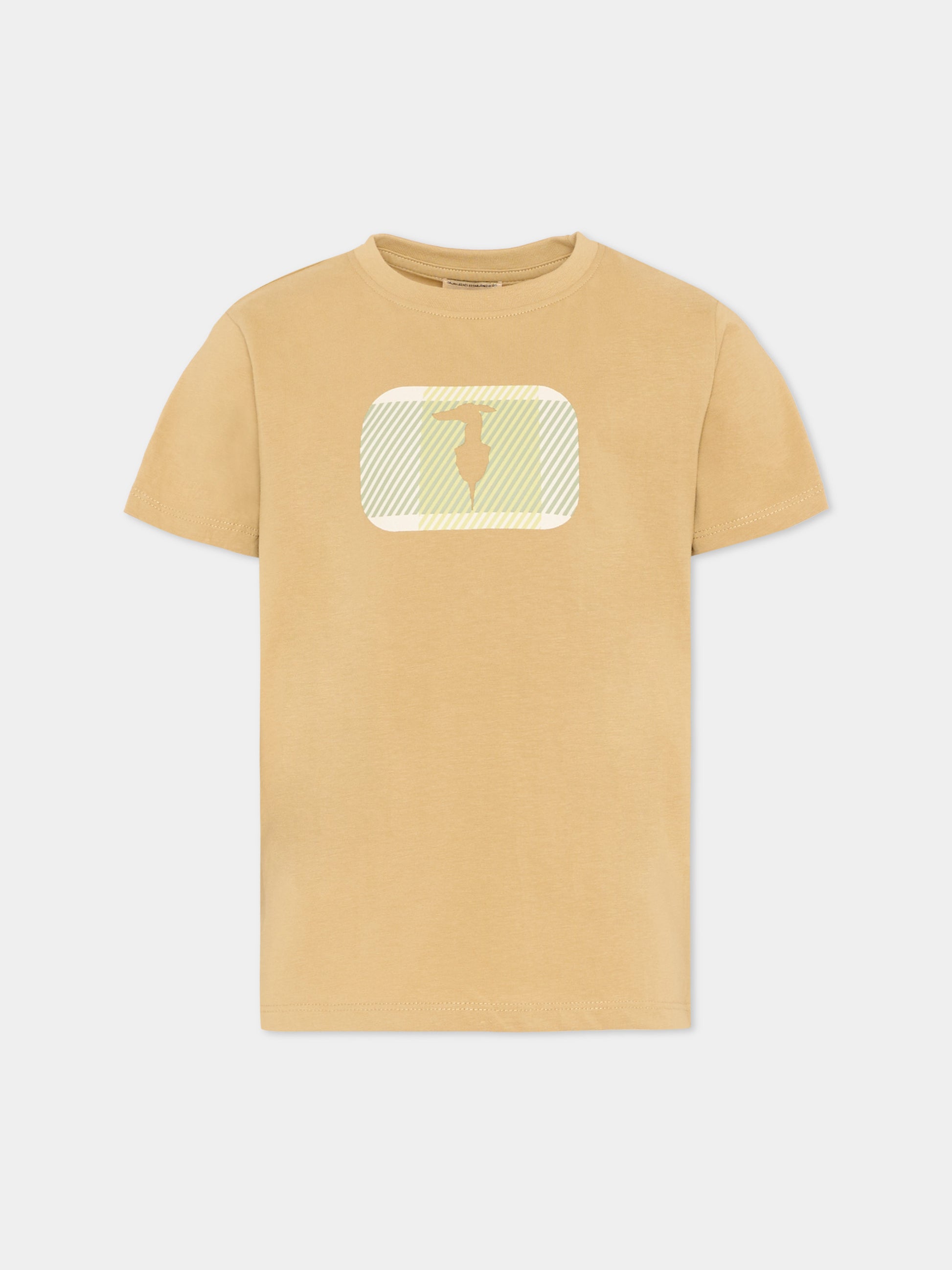 T-shirt marrone per bambino con levriero,Trussardi Junior,TIP26072TS BROWN INCENSE