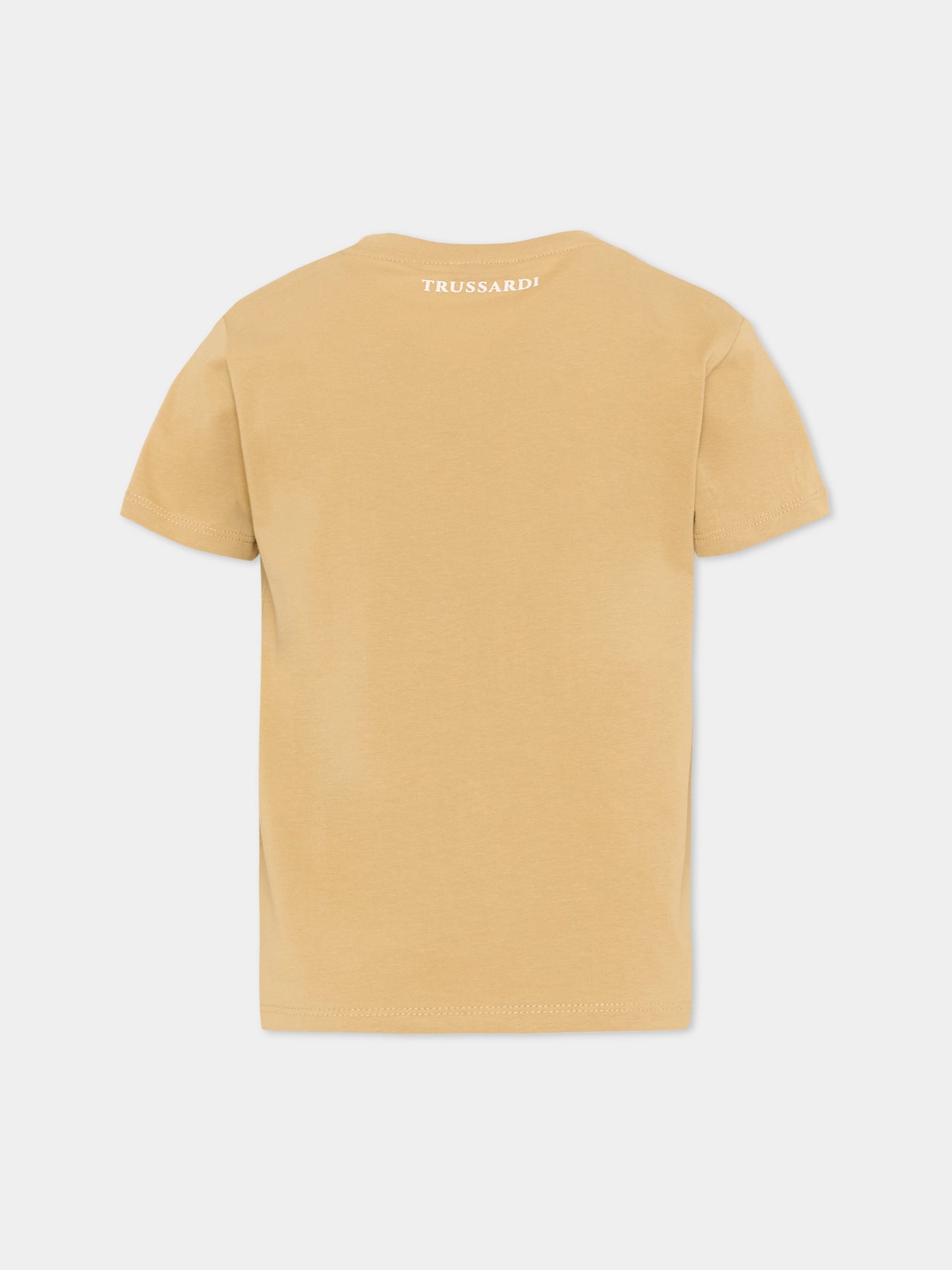 T-shirt marrone per bambino con levriero,Trussardi Junior,TIP26072TS BROWN INCENSE