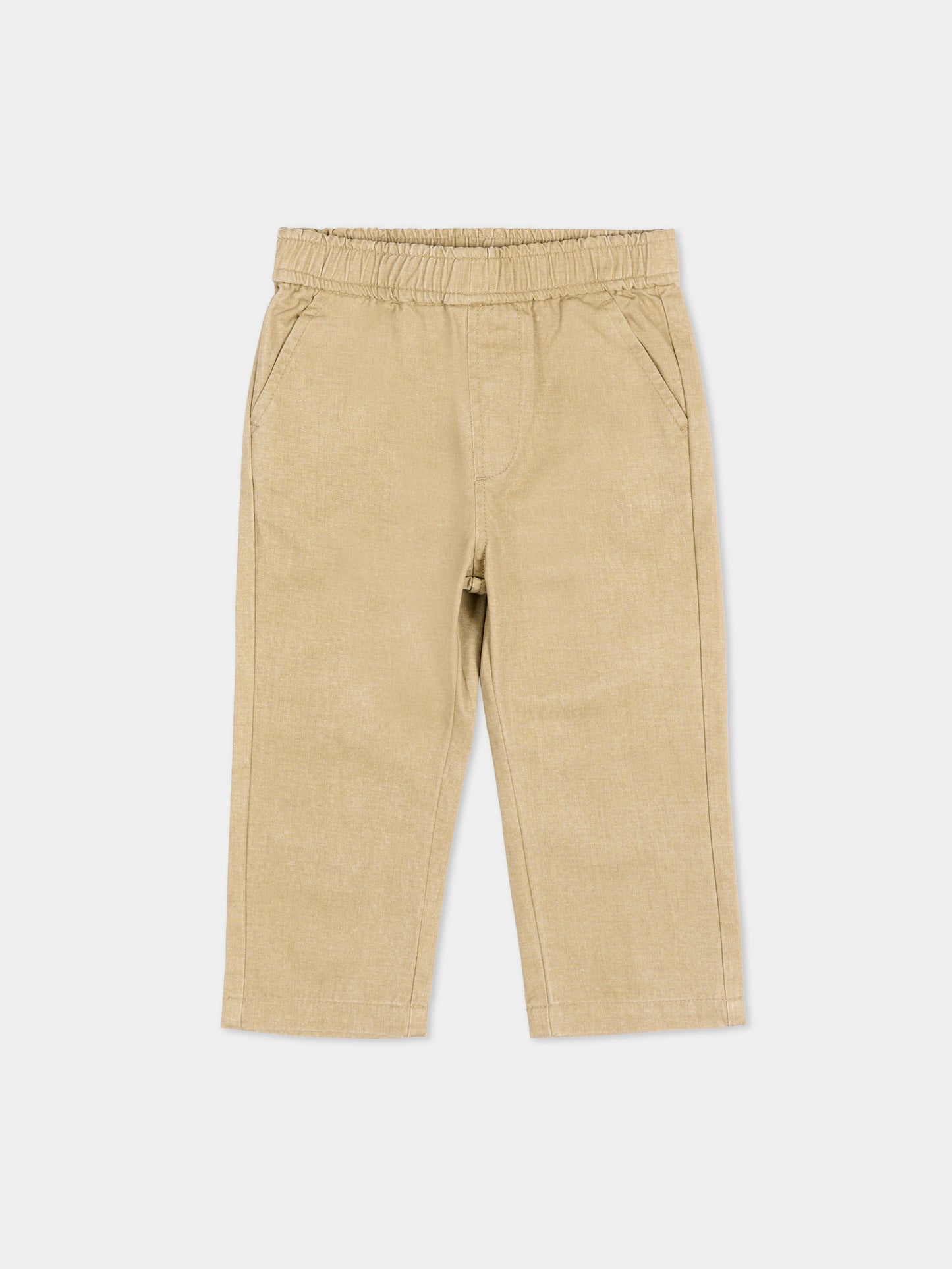 Pantaloni marroni per neonato con levriero,Trussardi Junior,TIP26062PA BROWN INCENSE